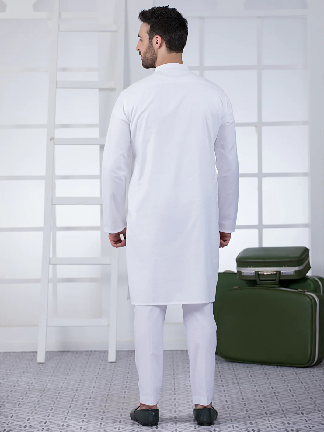 WHITE COTTON KURTA | AL-K-US-1018/AM-5070A - Image 5