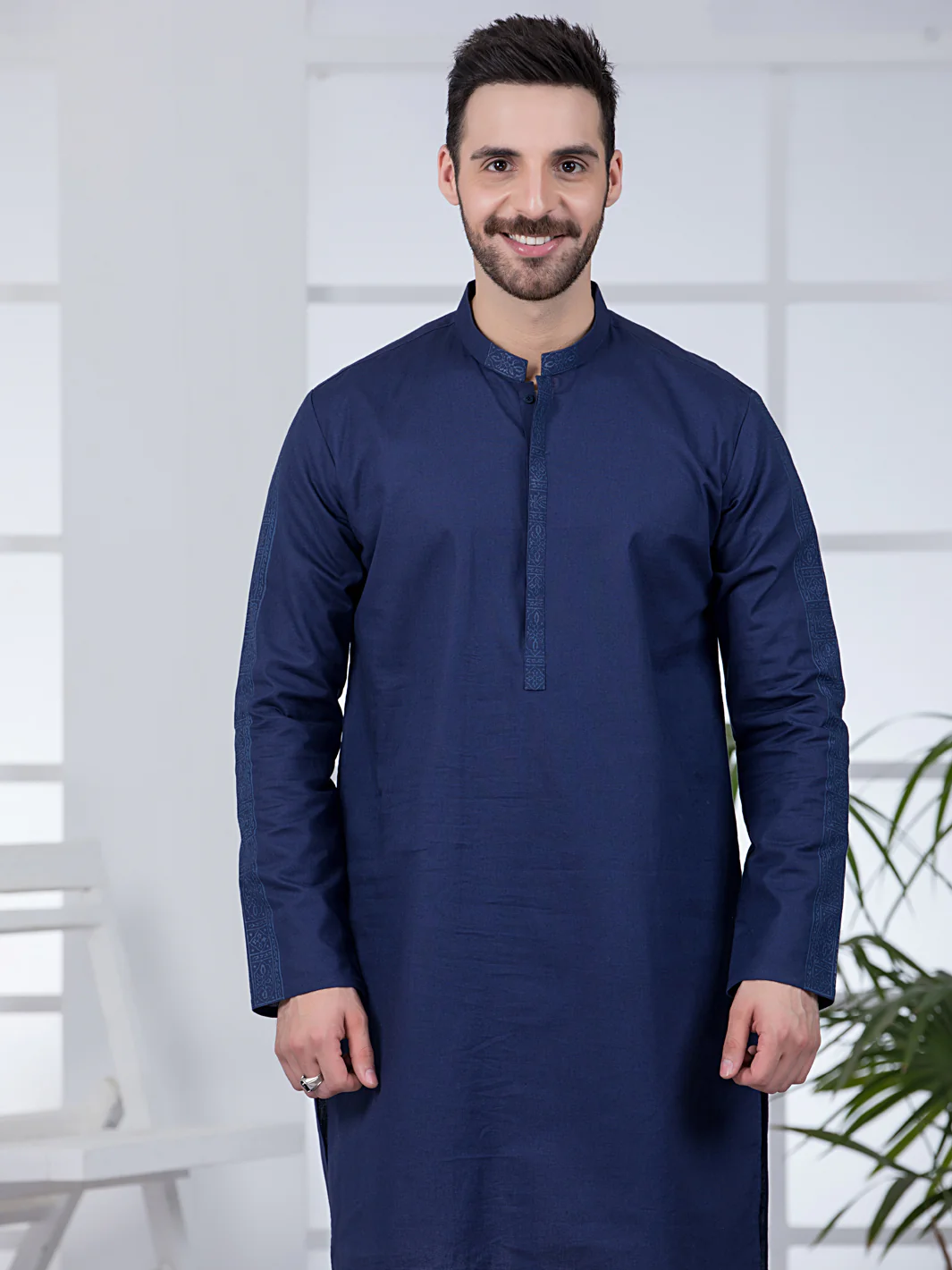 DARK BLUE COTTON KURTA | AL-K-US-1020/AM-5070C - Image 4