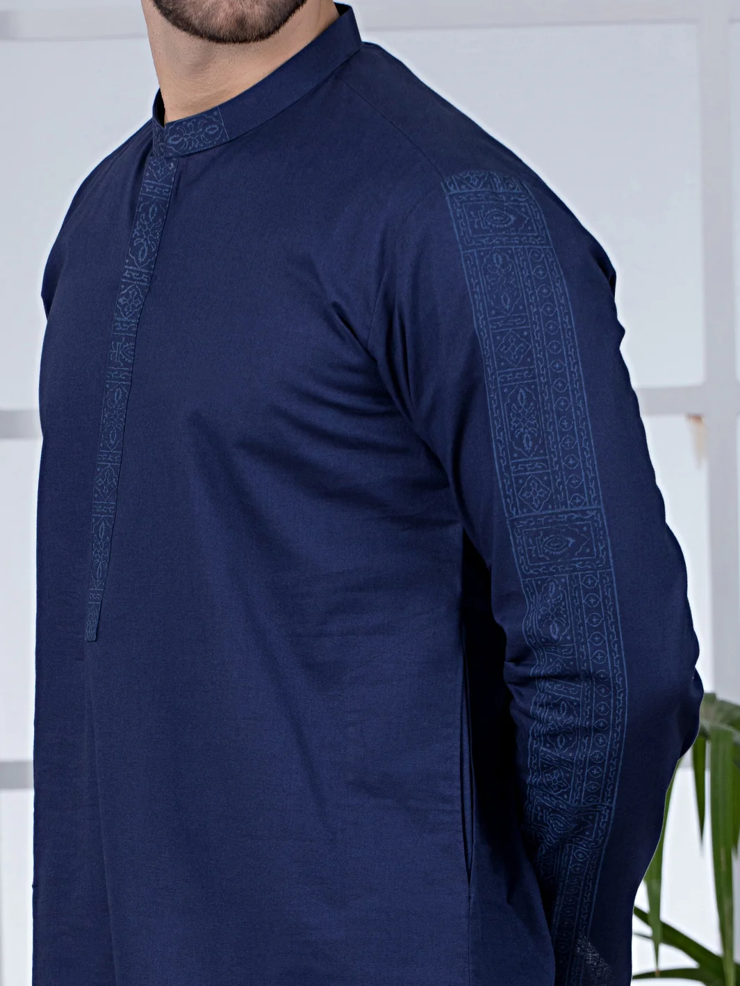 DARK BLUE COTTON KURTA | AL-K-US-1020/AM-5070C - Image 5