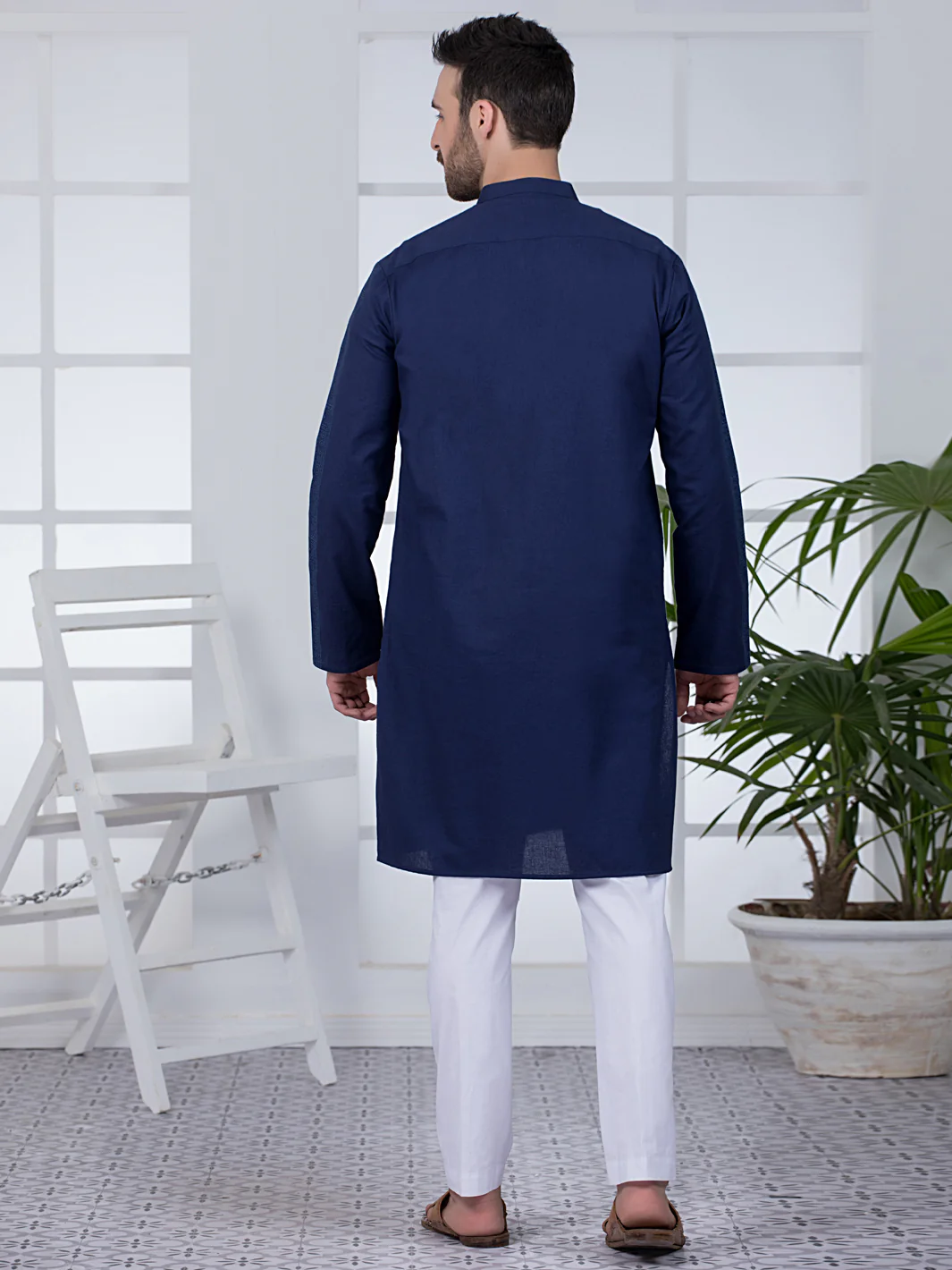 DARK BLUE COTTON KURTA | AL-K-US-1020/AM-5070C - Image 6