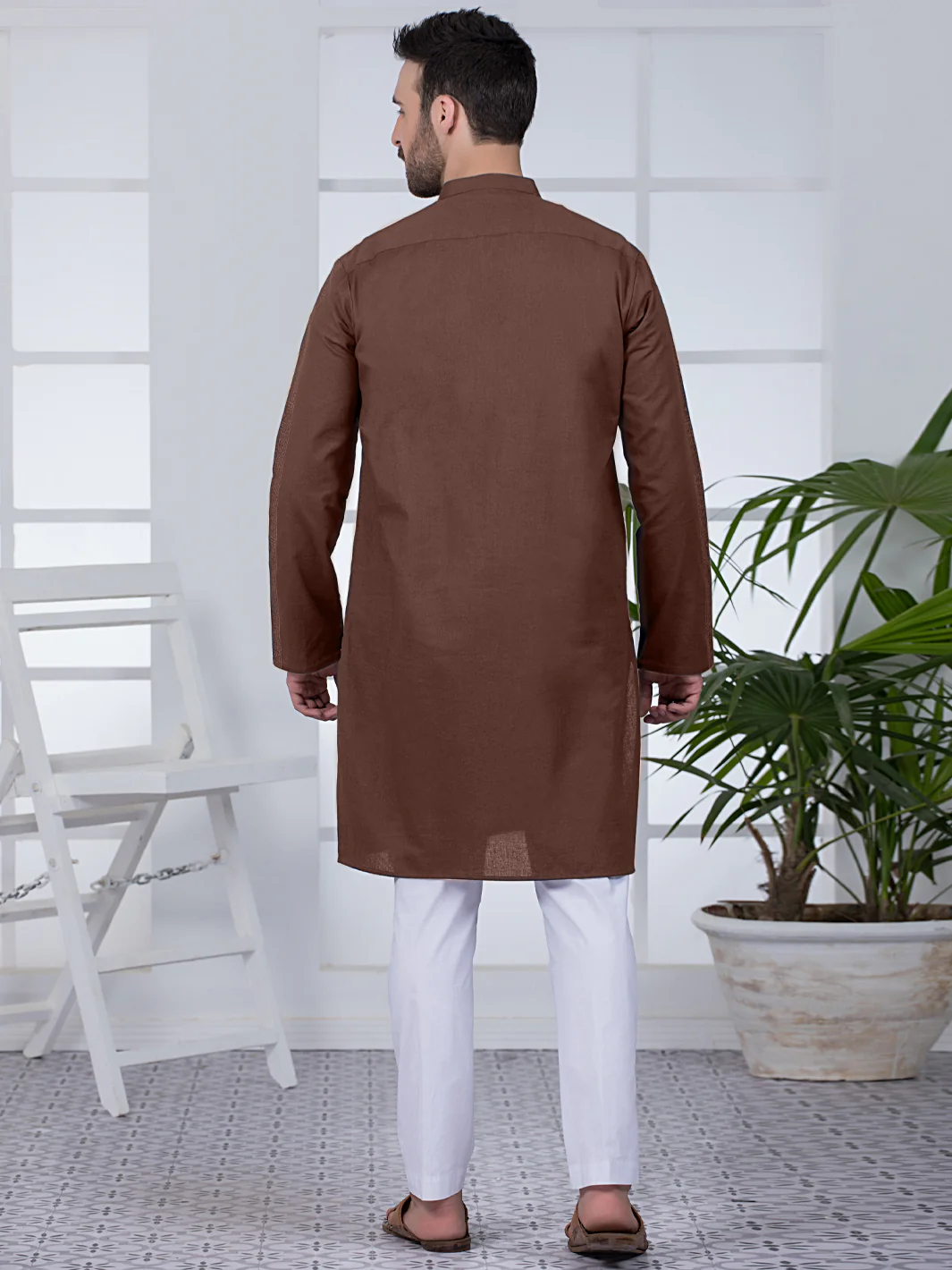 BROWN COTTON KURTA | AL-K-US-1021/AM-5070D - Image 3