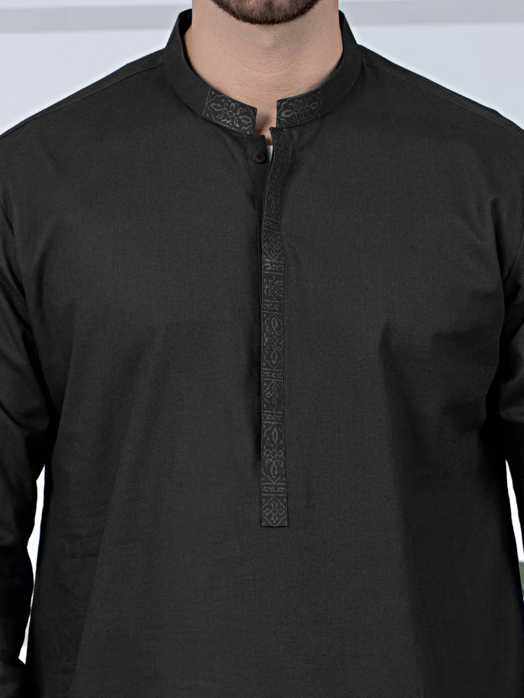 BLACK BLENDED KURTA | AL-K-US-1022/AM-5070E - Image 2