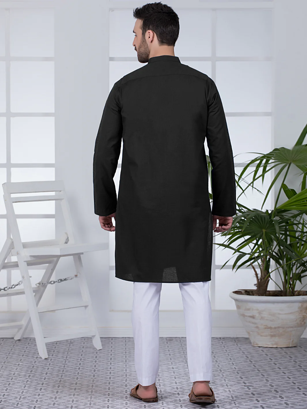 BLACK BLENDED KURTA | AL-K-US-1022/AM-5070E - Image 4