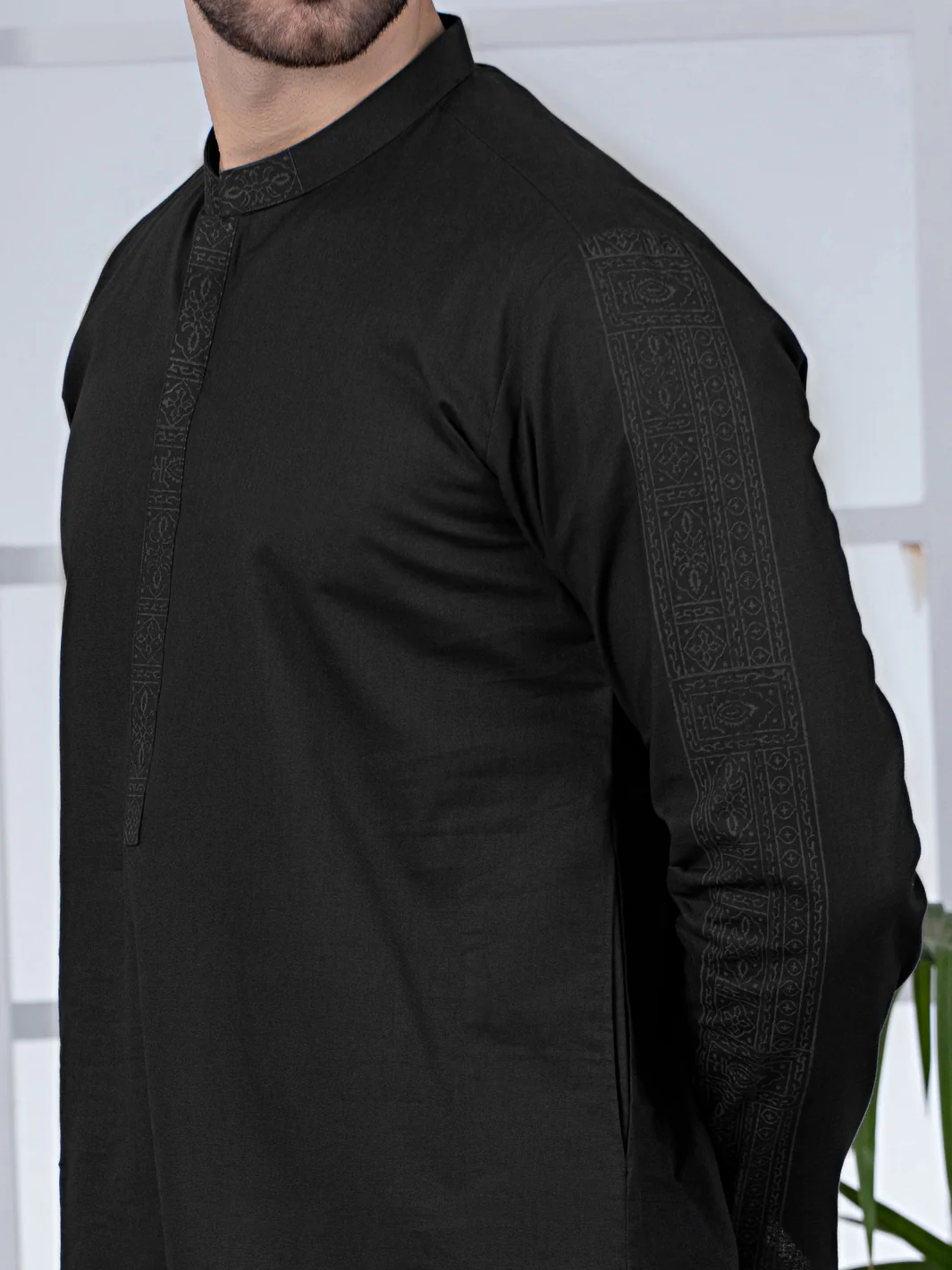BLACK BLENDED KURTA | AL-K-US-1022/AM-5070E - Image 6