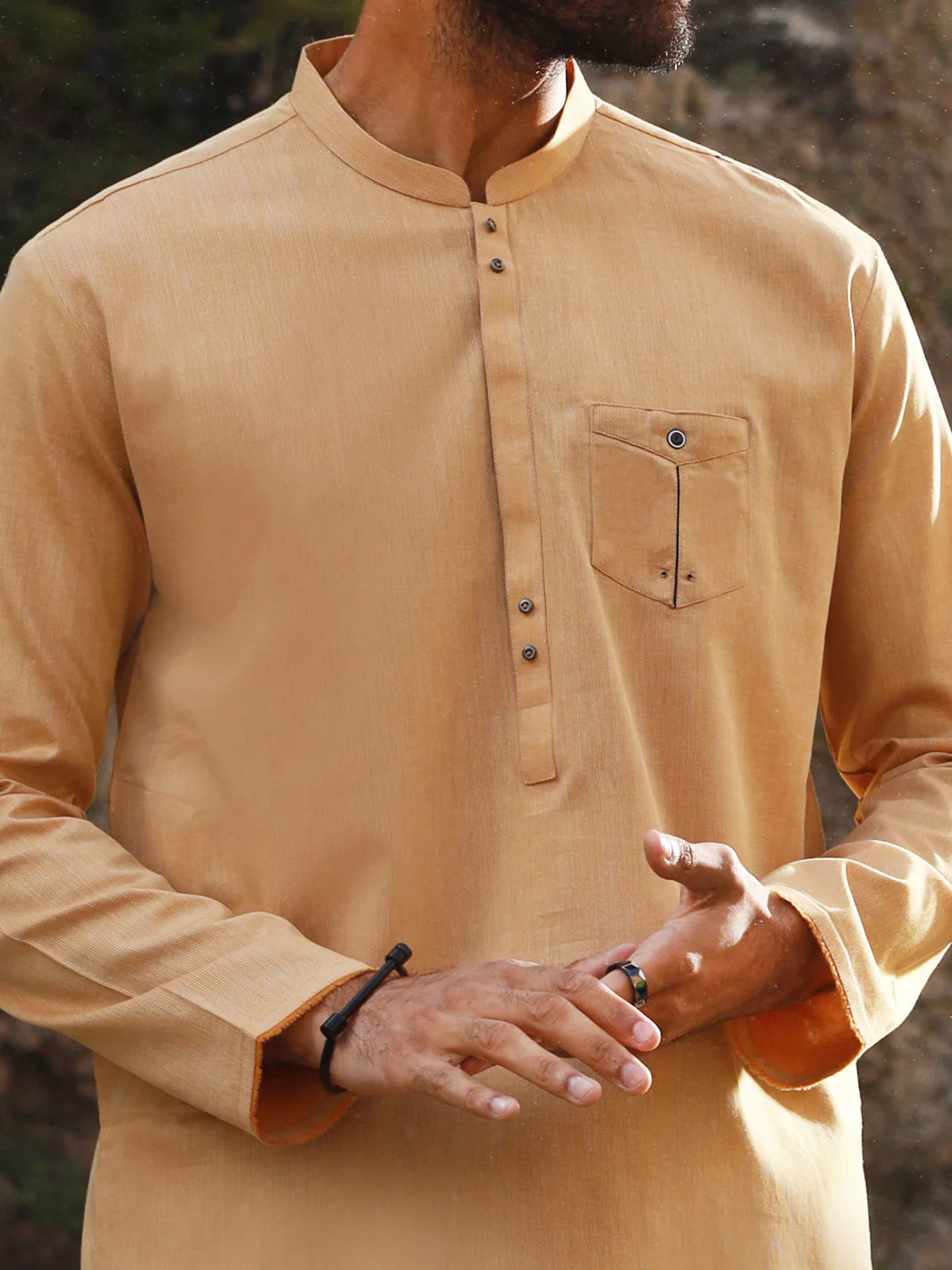 YELLOW COTTON KURTA | AL-K-US-1023/AM-928-1A - Image 2