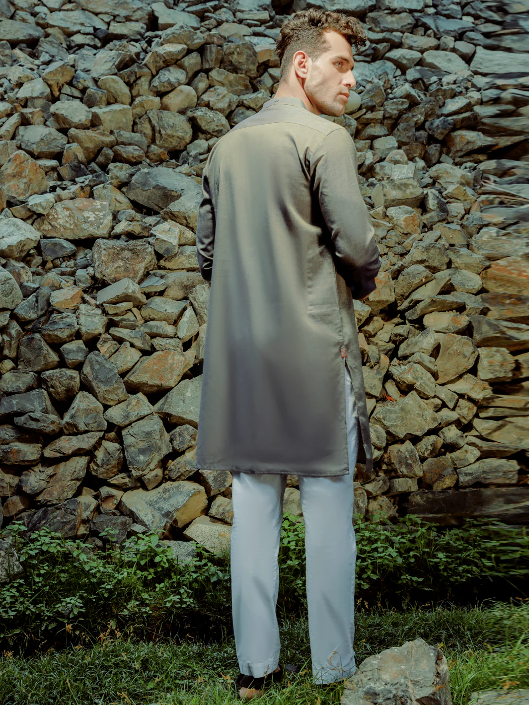 GREY COTTON KURTA | AL-K-US-1025/AM-928-1C - Image 3