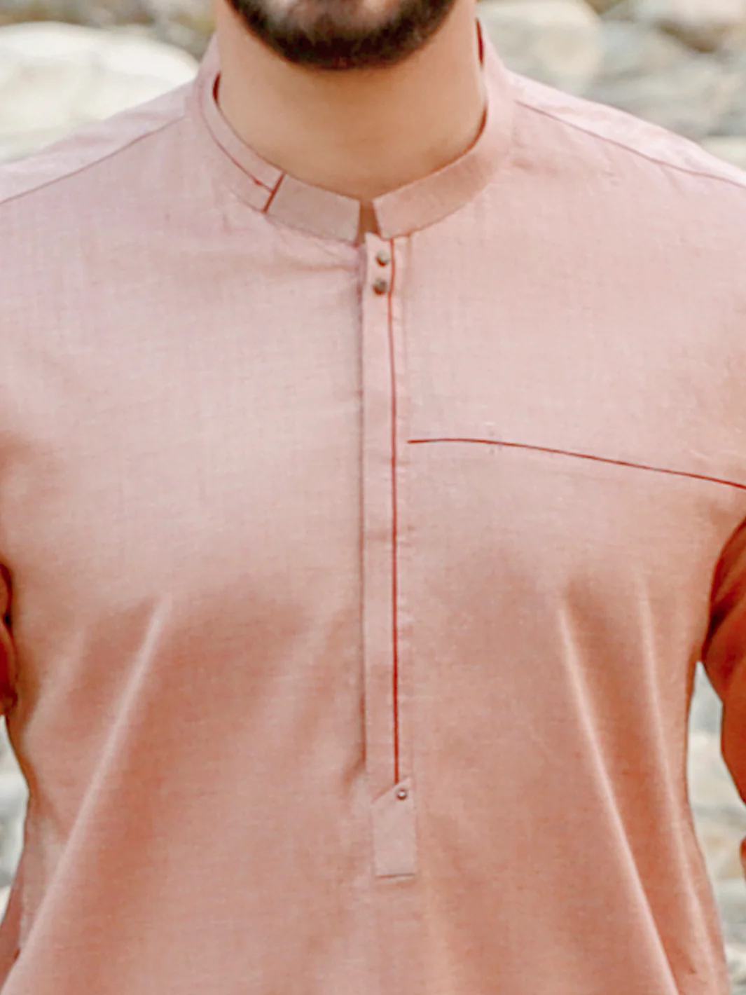 PEACH COTTON KURTA | AL-K-US-1027/AM-924-1C - Image 2