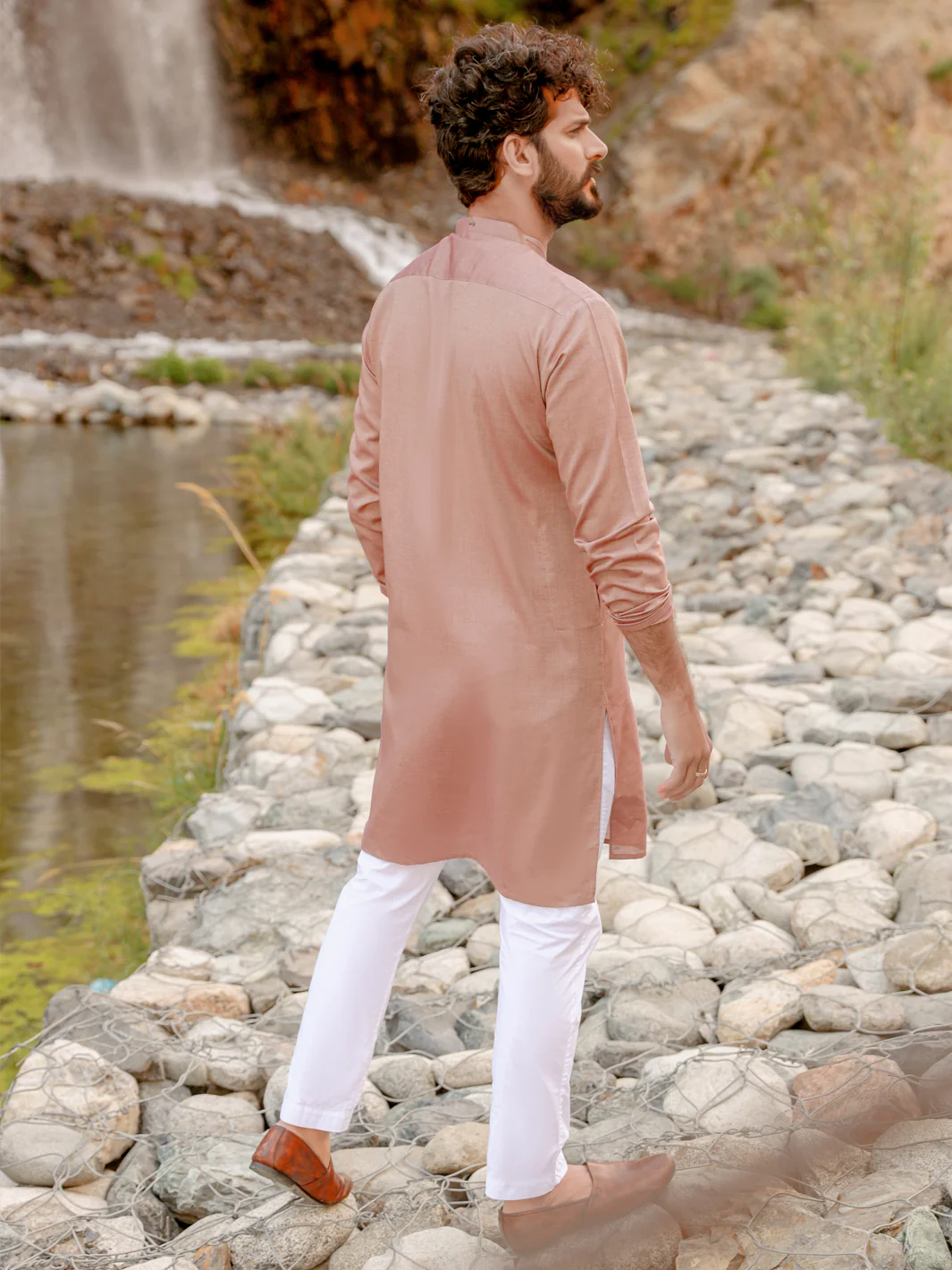 PEACH COTTON KURTA | AL-K-US-1027/AM-924-1C - Image 3