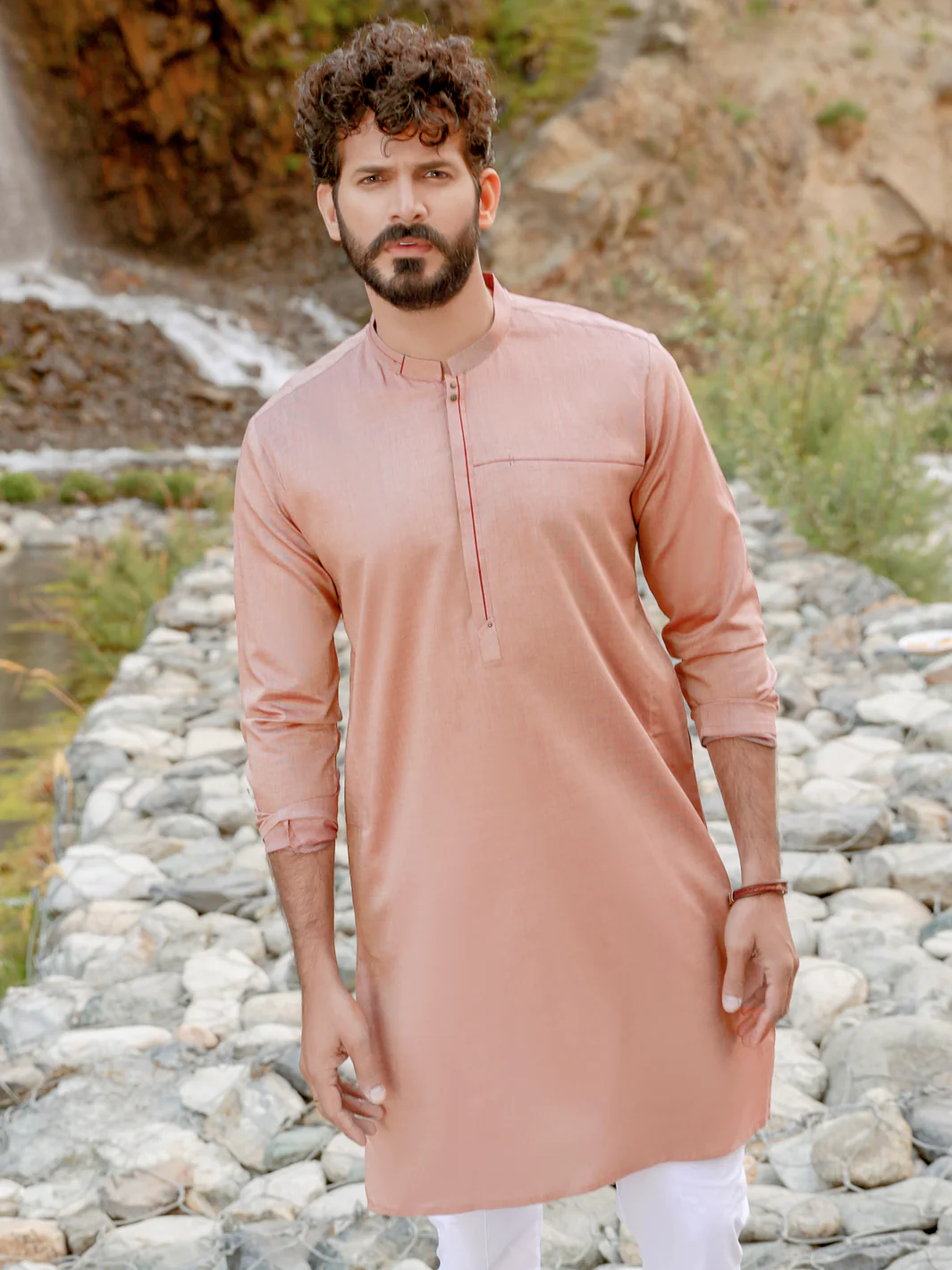 PEACH COTTON KURTA | AL-K-US-1027/AM-924-1C - Image 4
