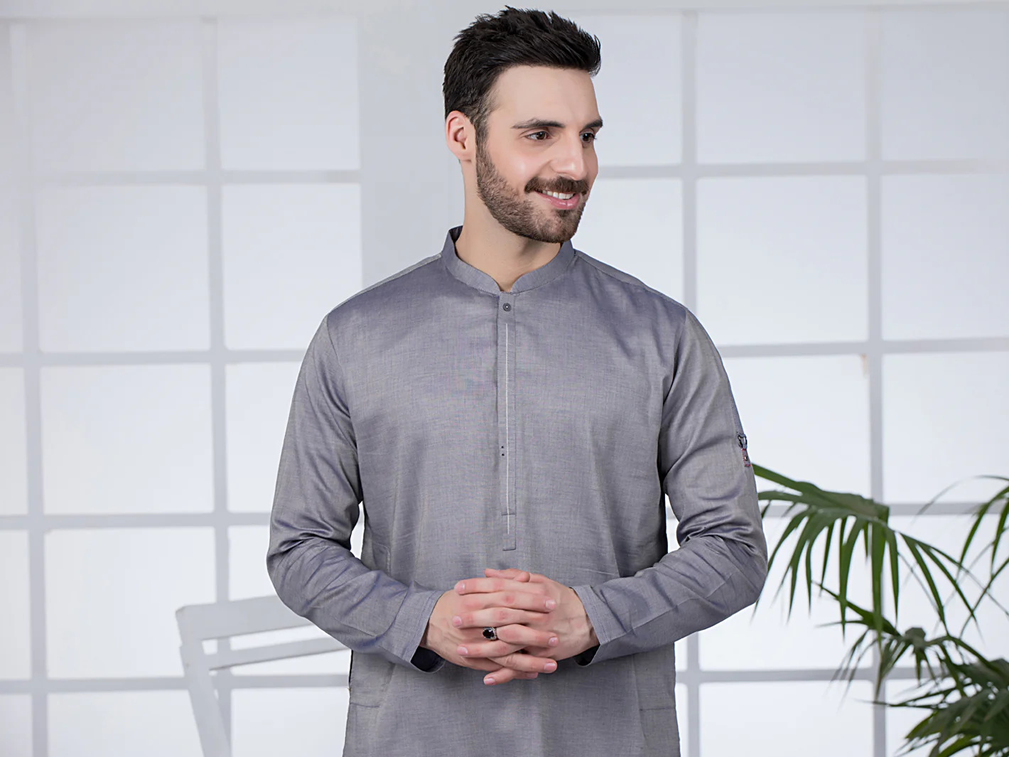 GREY COTTON KURTA | AL-K-US-1028/AM-924-1D - Image 4