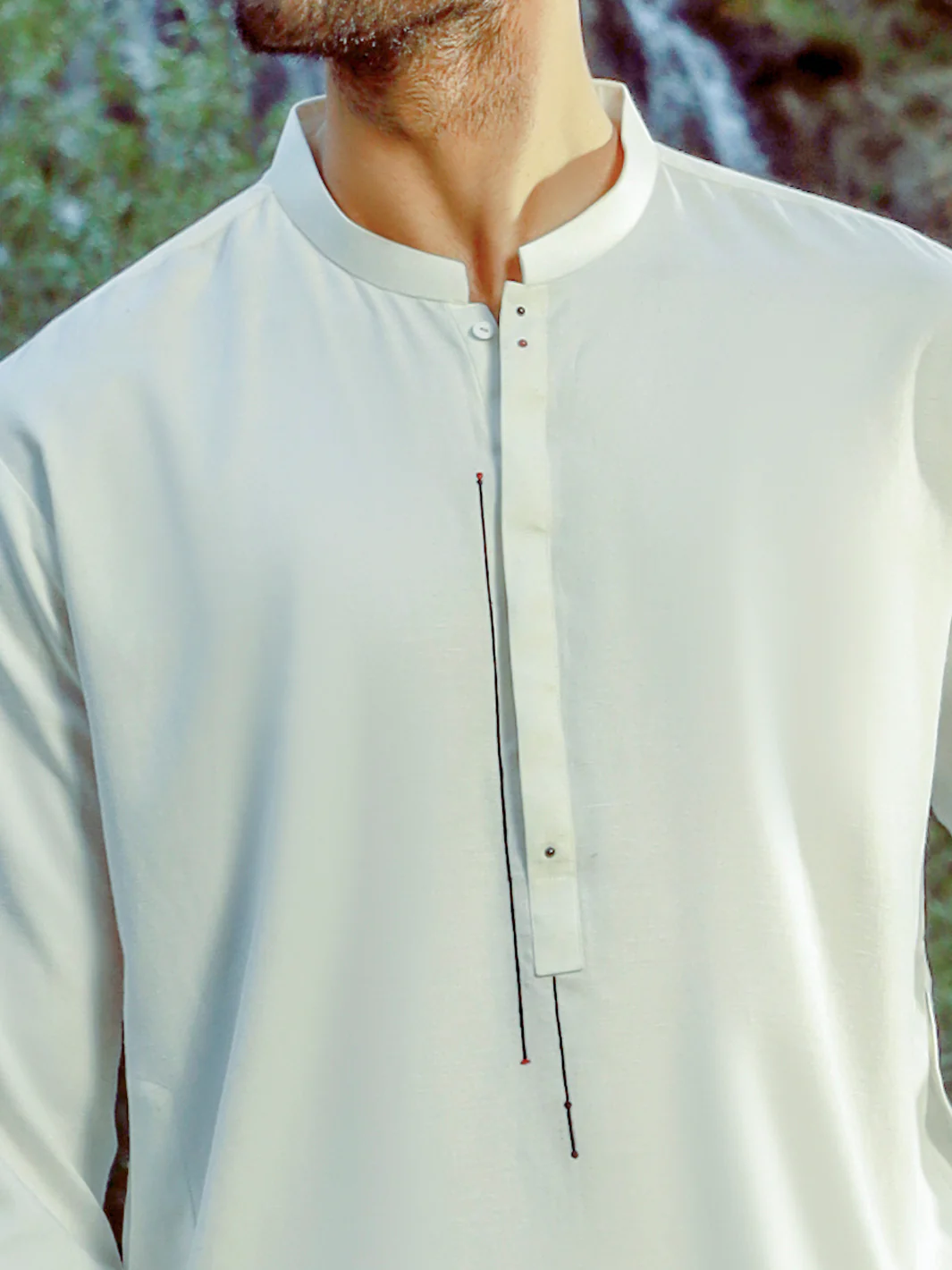 OFF WHITE VISCOSE KURTA | AL-K-US-1030/AM-5082A - Image 2