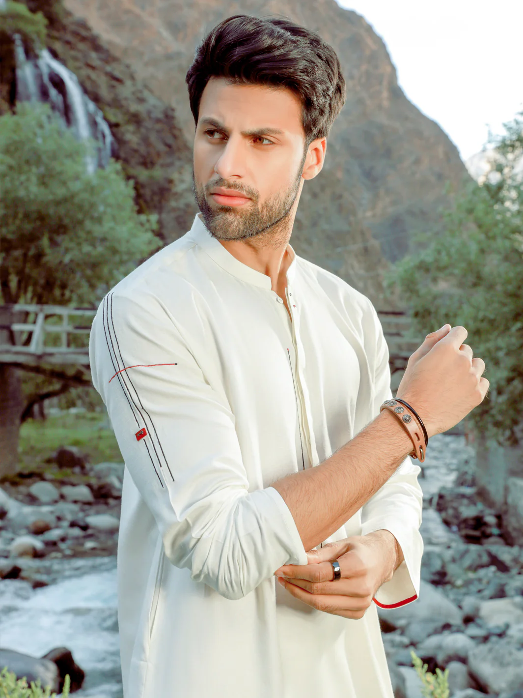 OFF WHITE VISCOSE KURTA | AL-K-US-1030/AM-5082A - Image 4