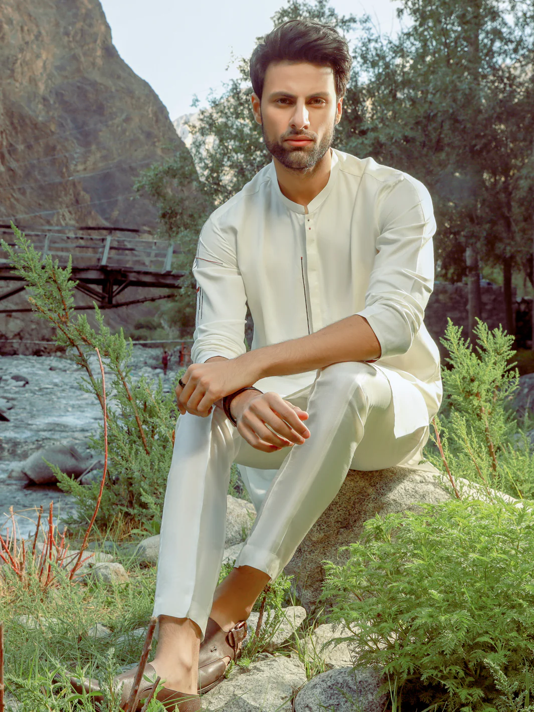 OFF WHITE VISCOSE KURTA | AL-K-US-1030/AM-5082A - Image 5