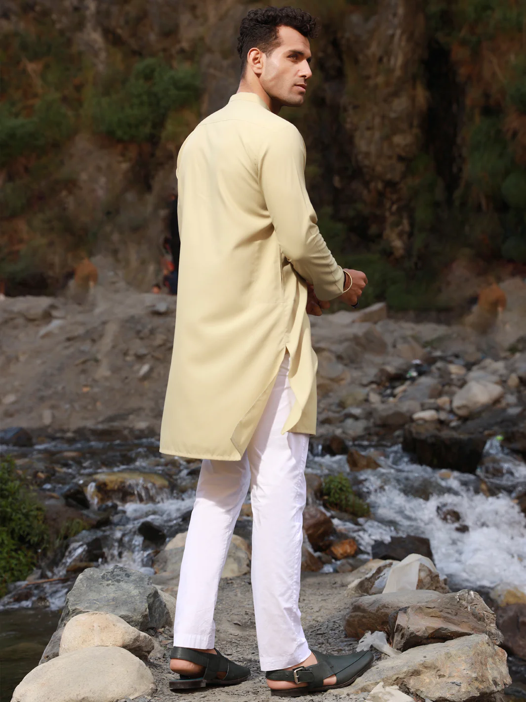 LIGHT GREEN VISCOSE KURTA | AL-K-US-1036/AM-5075B - Image 4
