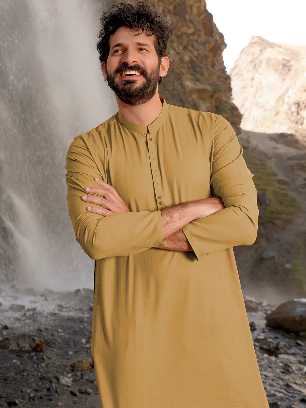 MUSTARD VISCOSE KURTA | AL-K-US-1037/AM-5075C - Image 4