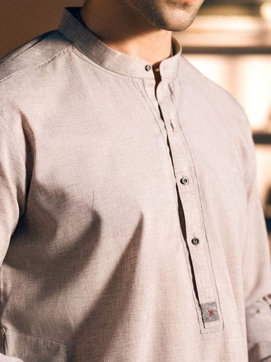 GREY VISCOSE KURTA | AL-K-US-1041/AM-5094B - Image 2