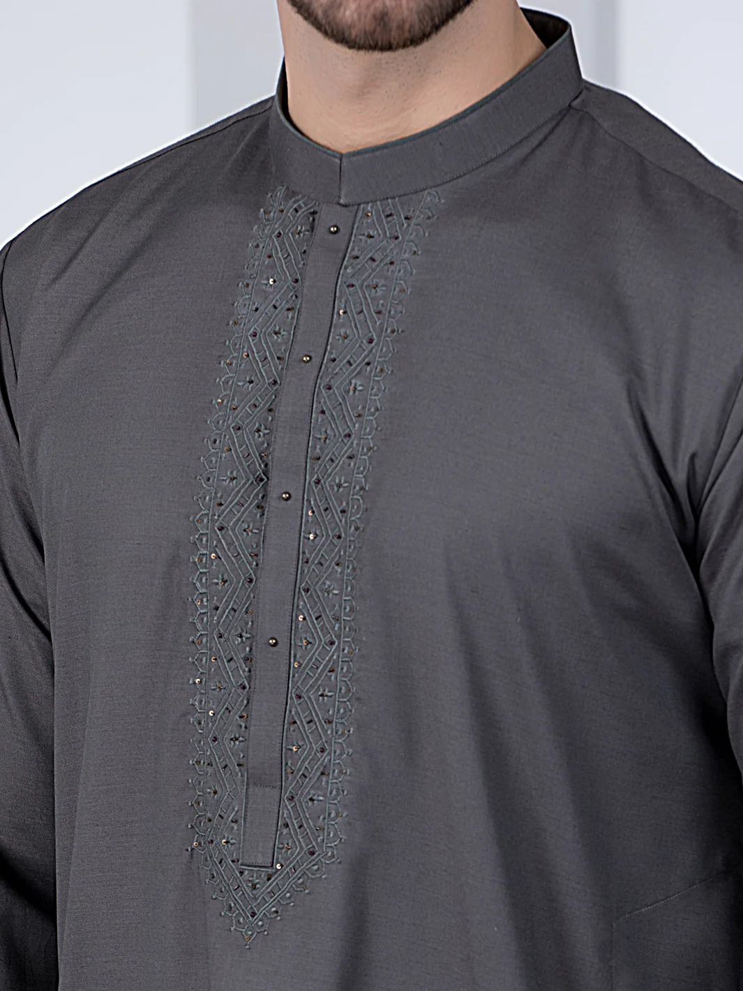 GREY VISCOSE KURTA | AL-K-US-1045/AM-5046D - Image 2
