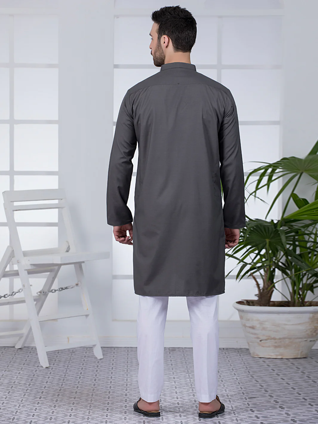 GREY VISCOSE KURTA | AL-K-US-1045/AM-5046D - Image 5