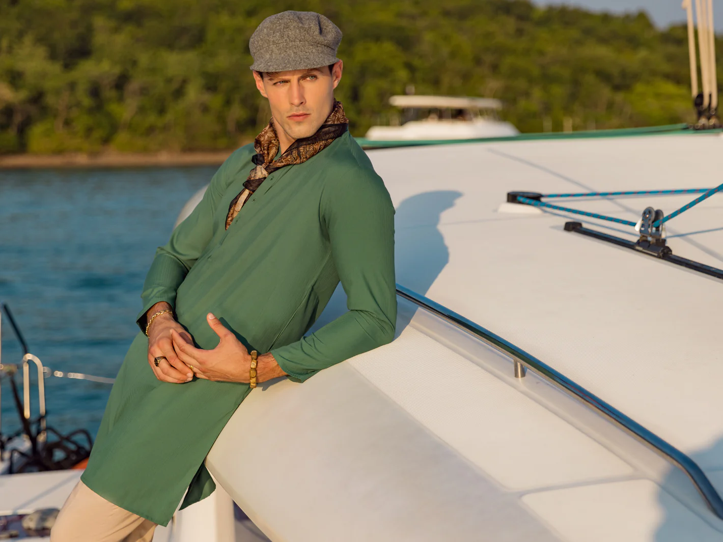 GREEN VISCOSE KURTA | AL-K-US-1047/AM-5075F - Image 4