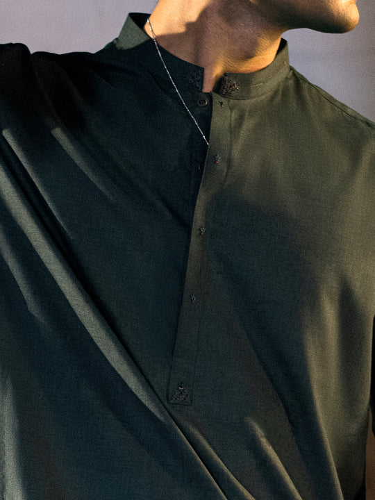 GREEN VISCOSE KURTA | AL-K-US-1048/AM-6008C - Image 2