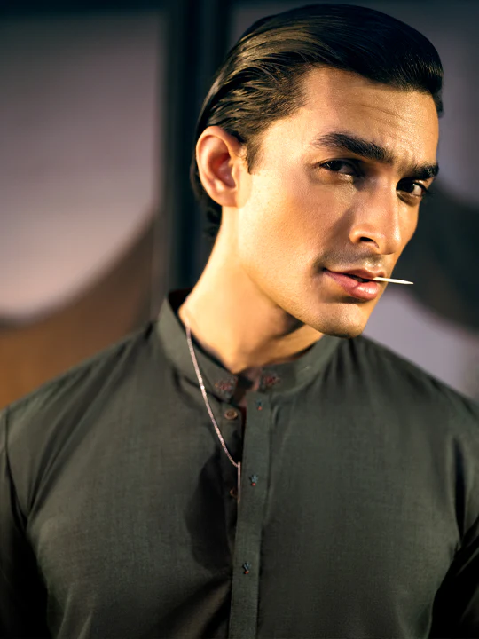 GREEN VISCOSE KURTA | AL-K-US-1048/AM-6008C - Image 4