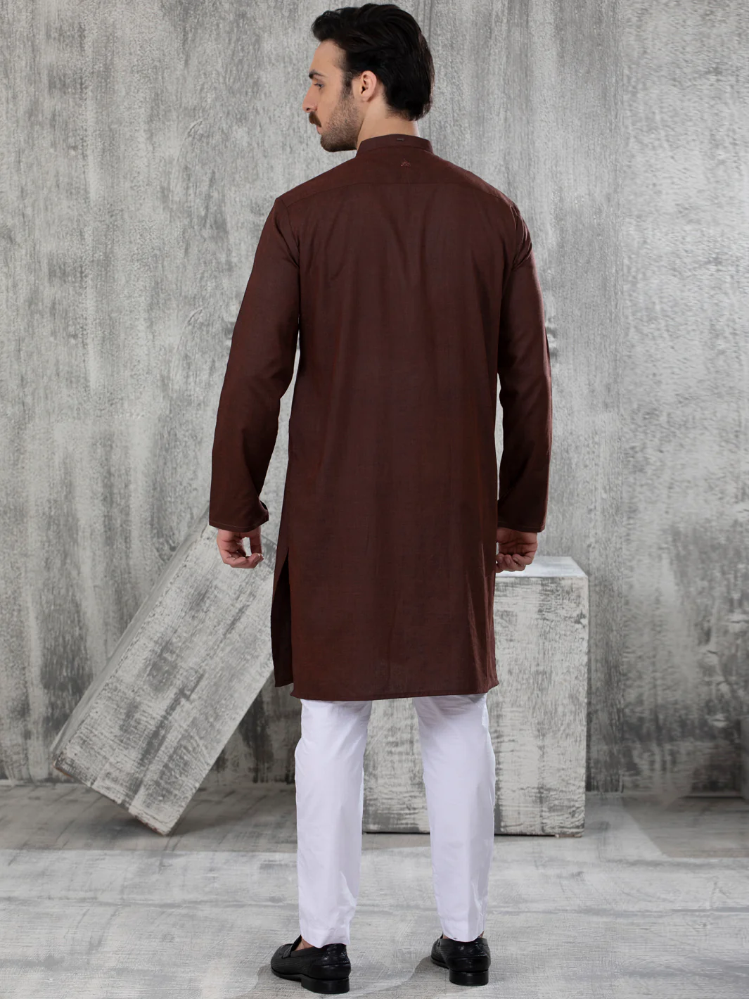 MAROON VISCOSE KURTA | AL-K-US-1051/AM-6008B - Image 2