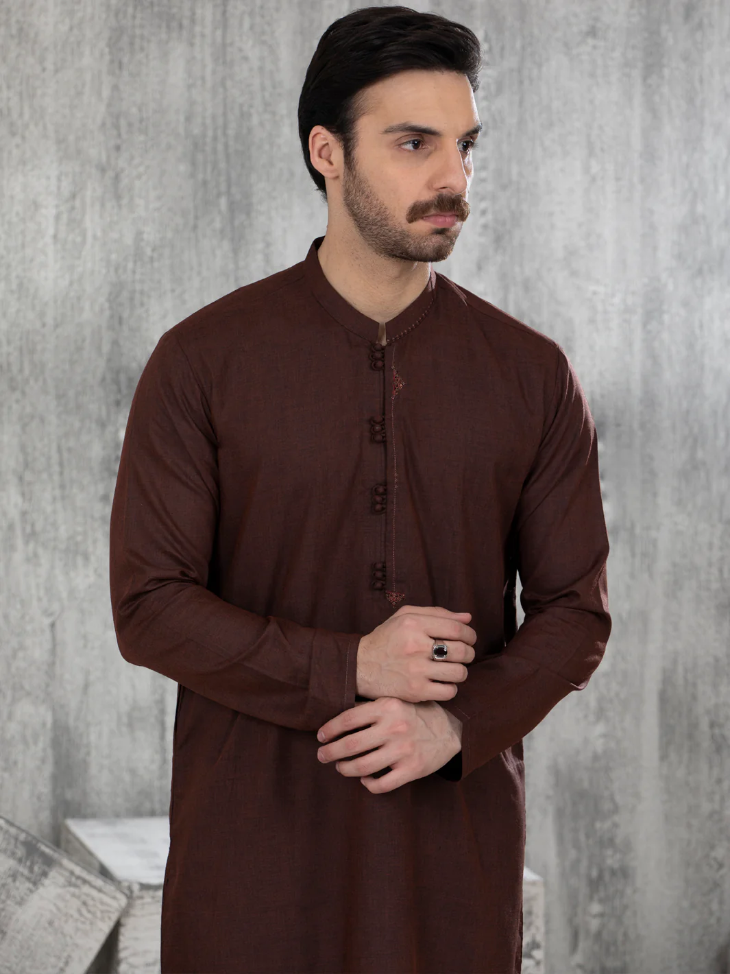 MAROON VISCOSE KURTA | AL-K-US-1051/AM-6008B - Image 5