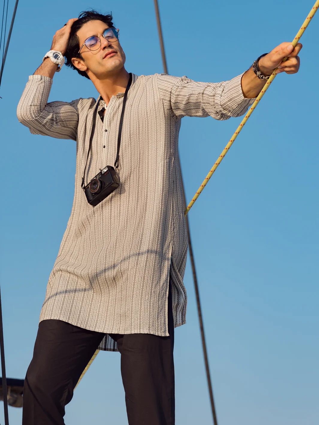 WHITE COTTON KURTA | AL-K-US-1056/AM-5071A - Image 2