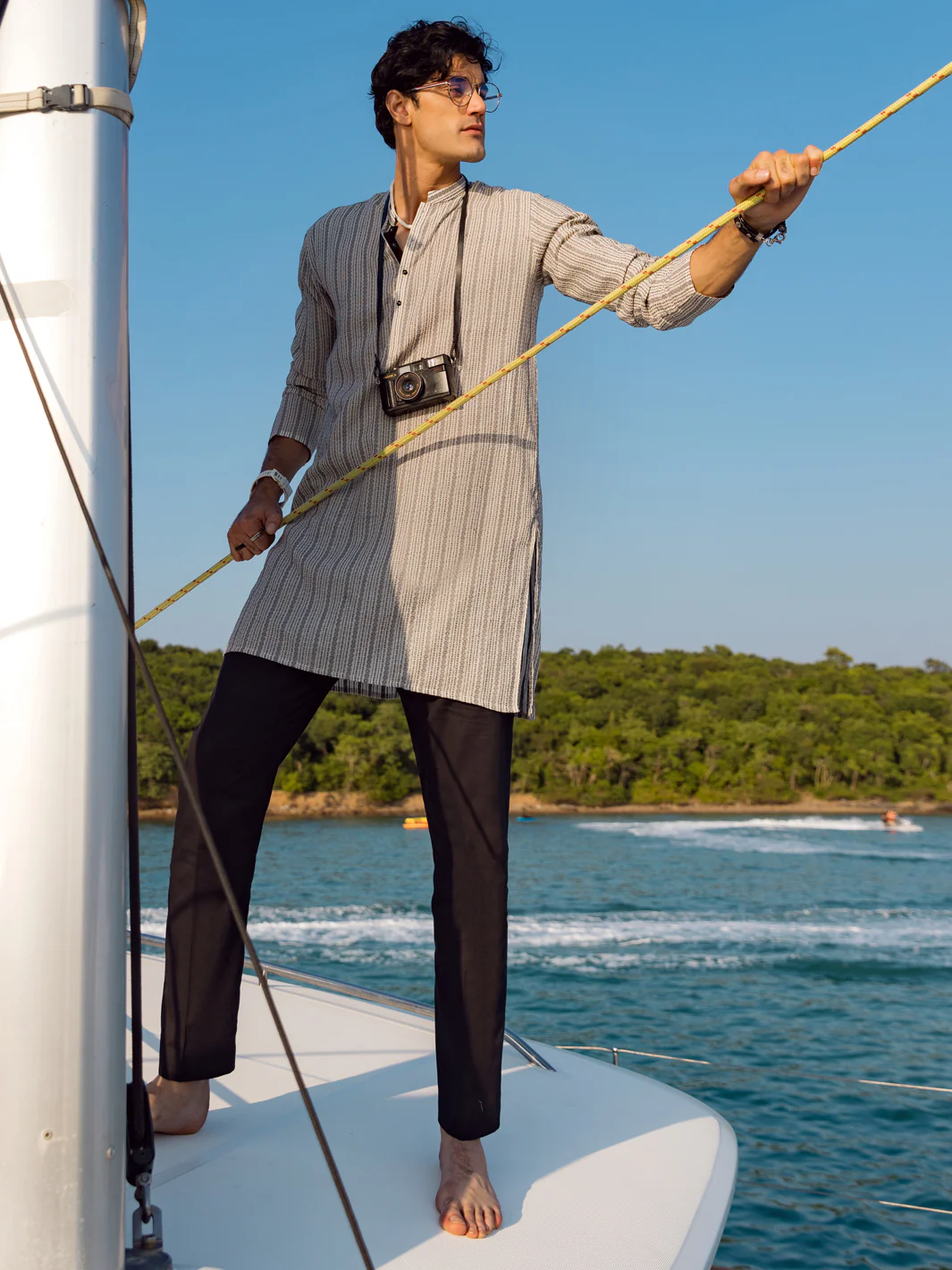 WHITE COTTON KURTA | AL-K-US-1056/AM-5071A - Image 3