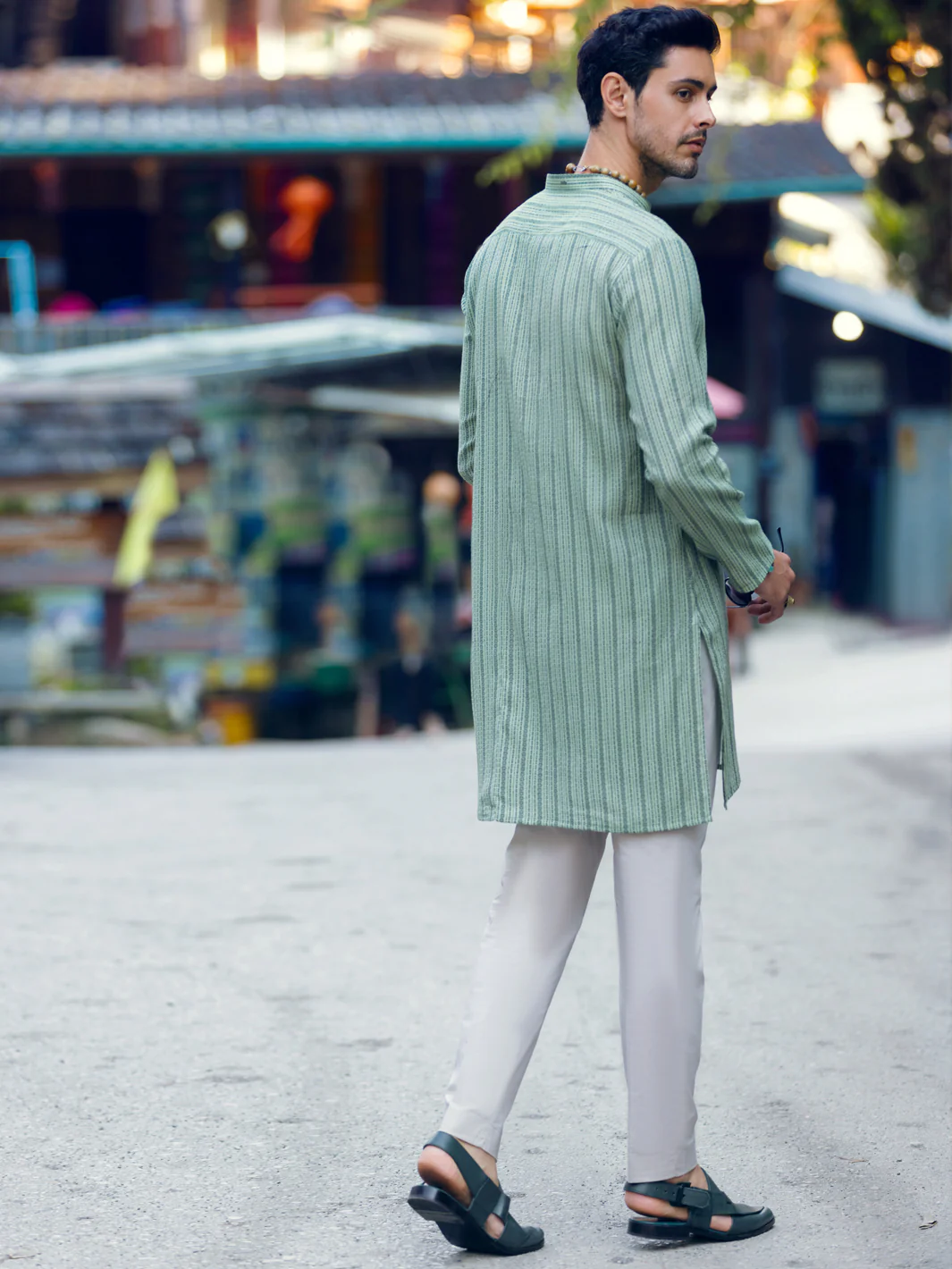 GREEN COTTON KURTA | AL-K-US-1057/AM-5071B - Image 4