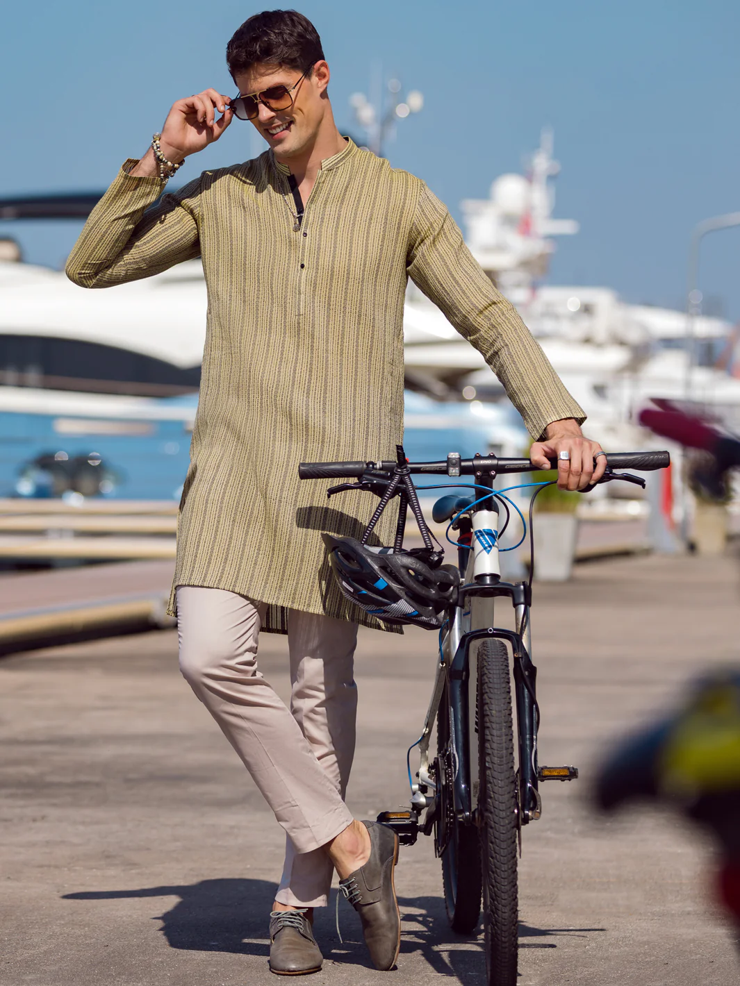 OLIVE GREEN COTTON KURTA | AL-K-US-1059/AM-5071D - Image 5