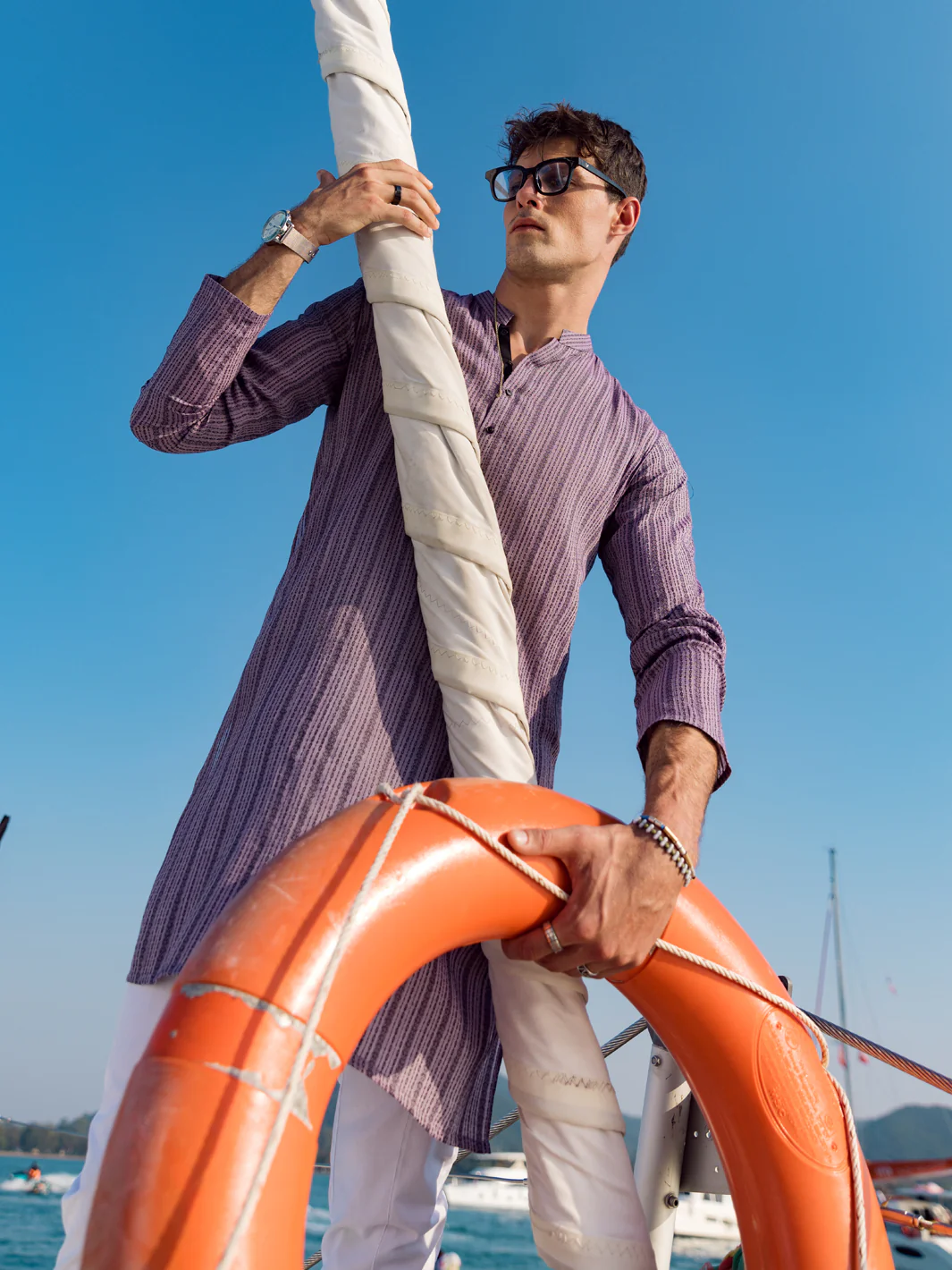 PURPLE COTTON KURTA | AL-K-US-1060/AM-5071E - Image 3