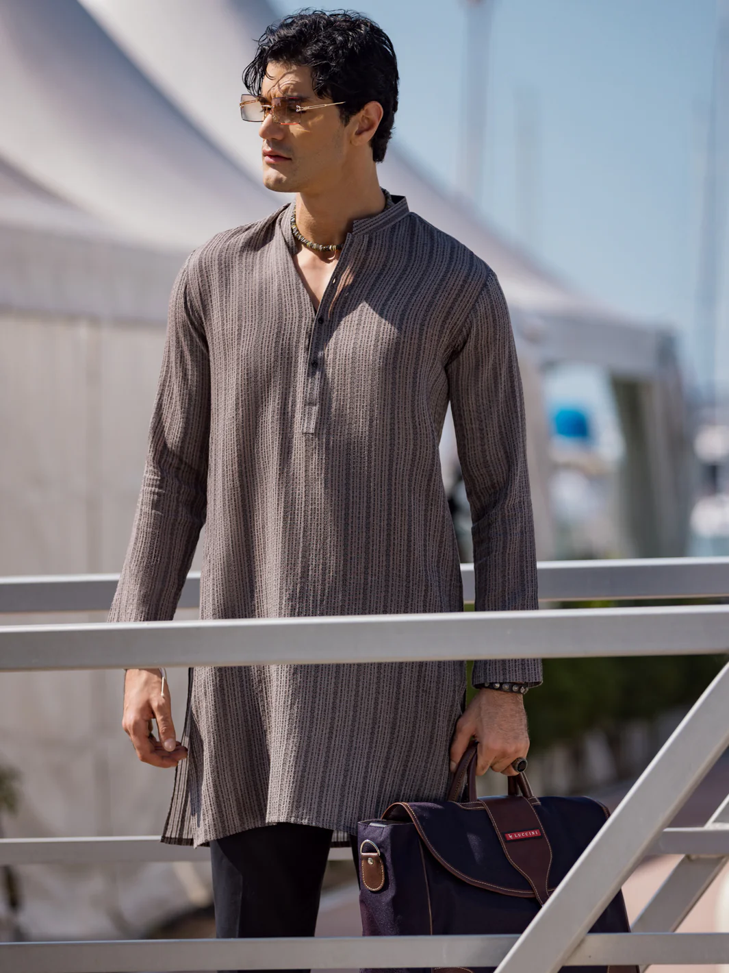 GREY COTTON KURTA | AL-K-US-1062/AM-5071G - Image 3