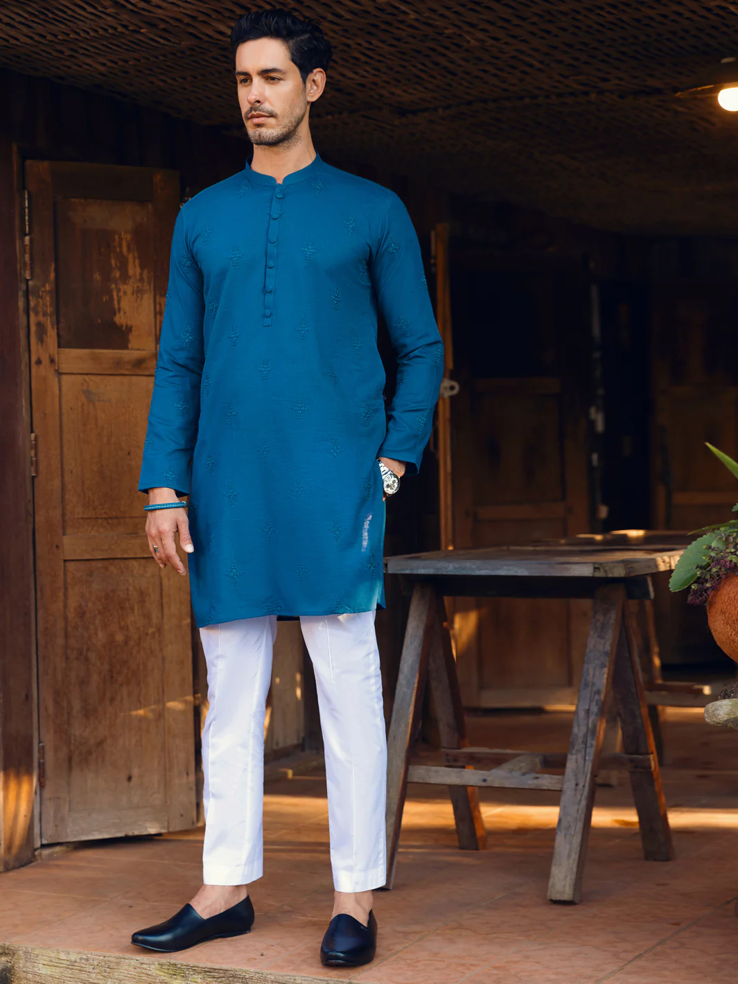 BLUE COTTON KURTA | AL-K-US-1063A/AM-6003A