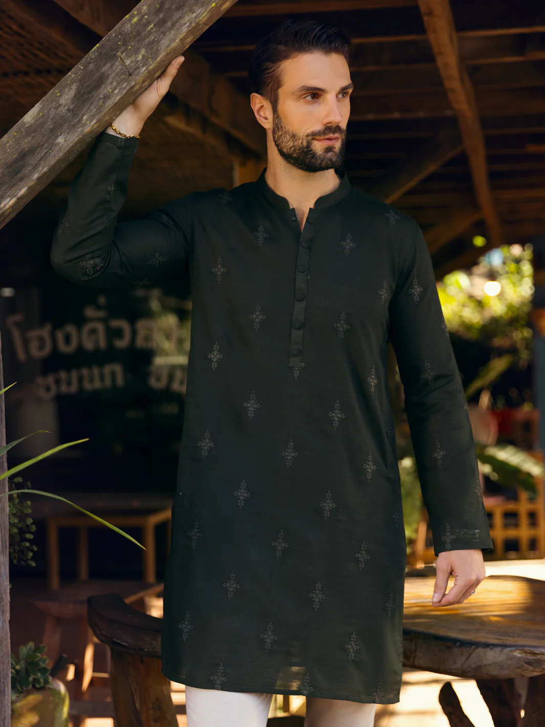 GREEN COTTON KURTA | AL-K-US-1063B/AM-6003C - Image 5