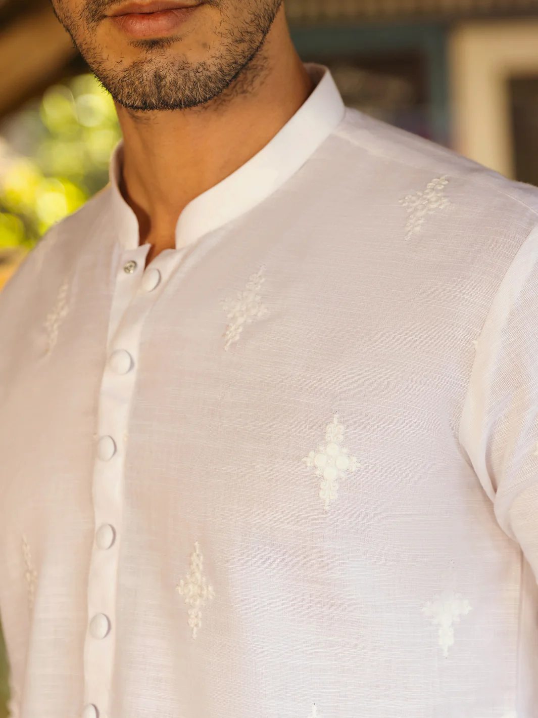 WHITE COTTON KURTA | AL-K-US-1063C/AM-6003D - Image 2
