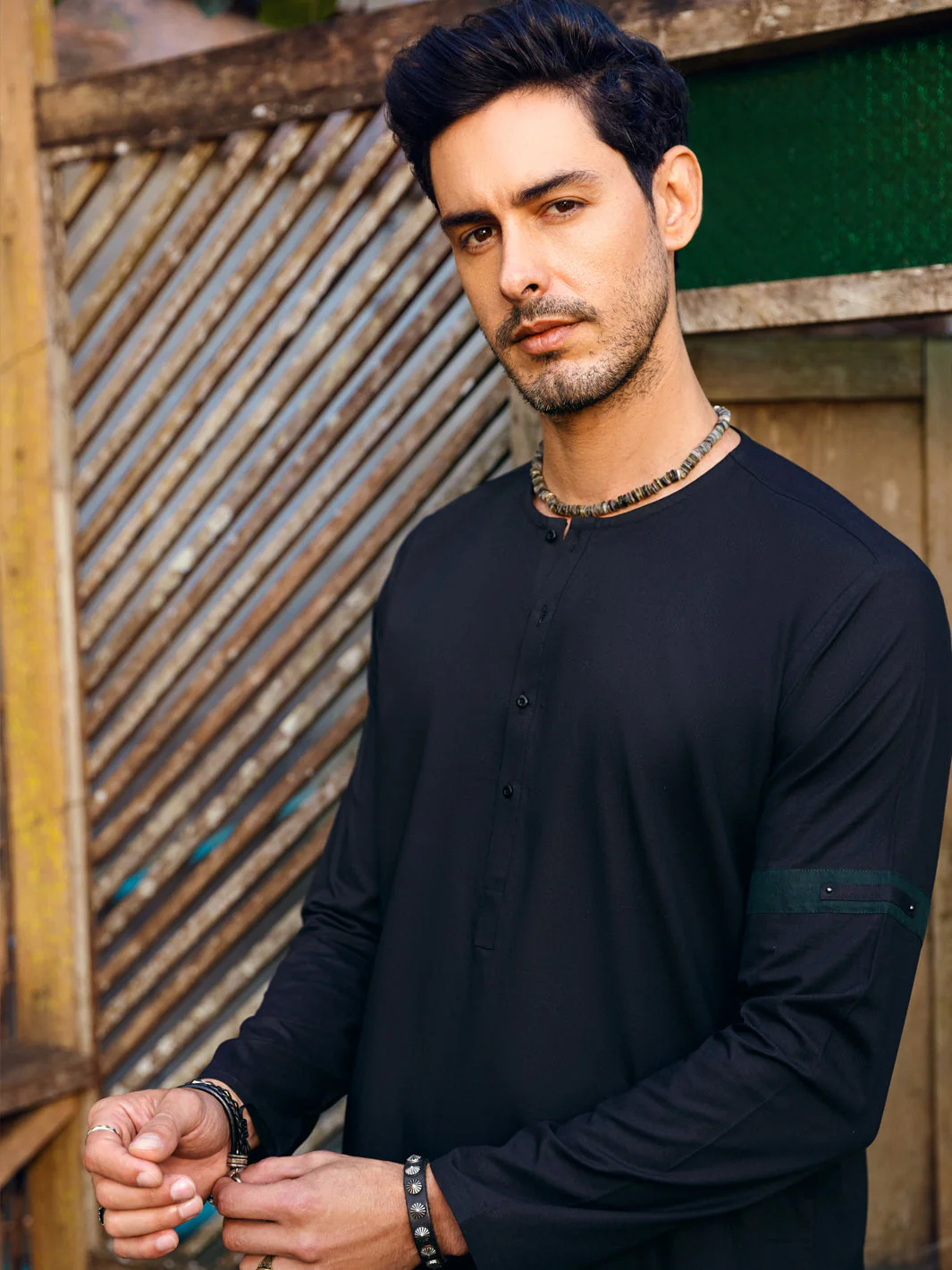 BLACK COTTON KURTA | AL-K-US-1065/AM-5080C - Image 4