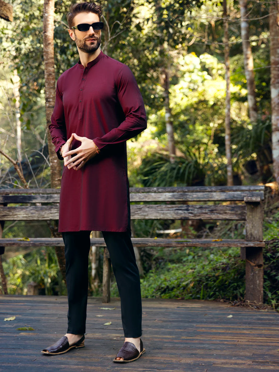 MAROON COTTON KURTA | AL-K-US-1067/AM-5080E