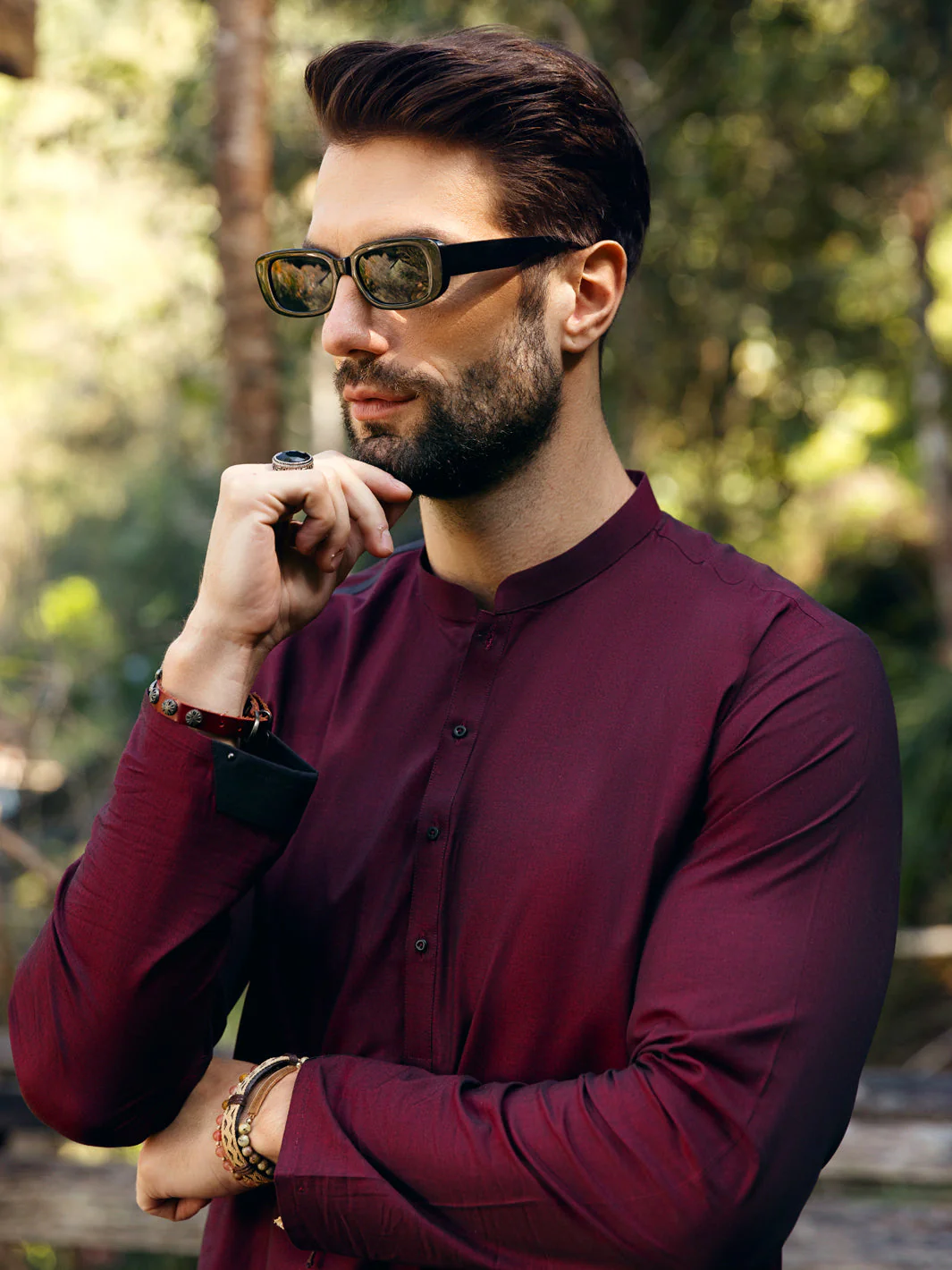 MAROON COTTON KURTA | AL-K-US-1067/AM-5080E - Image 5