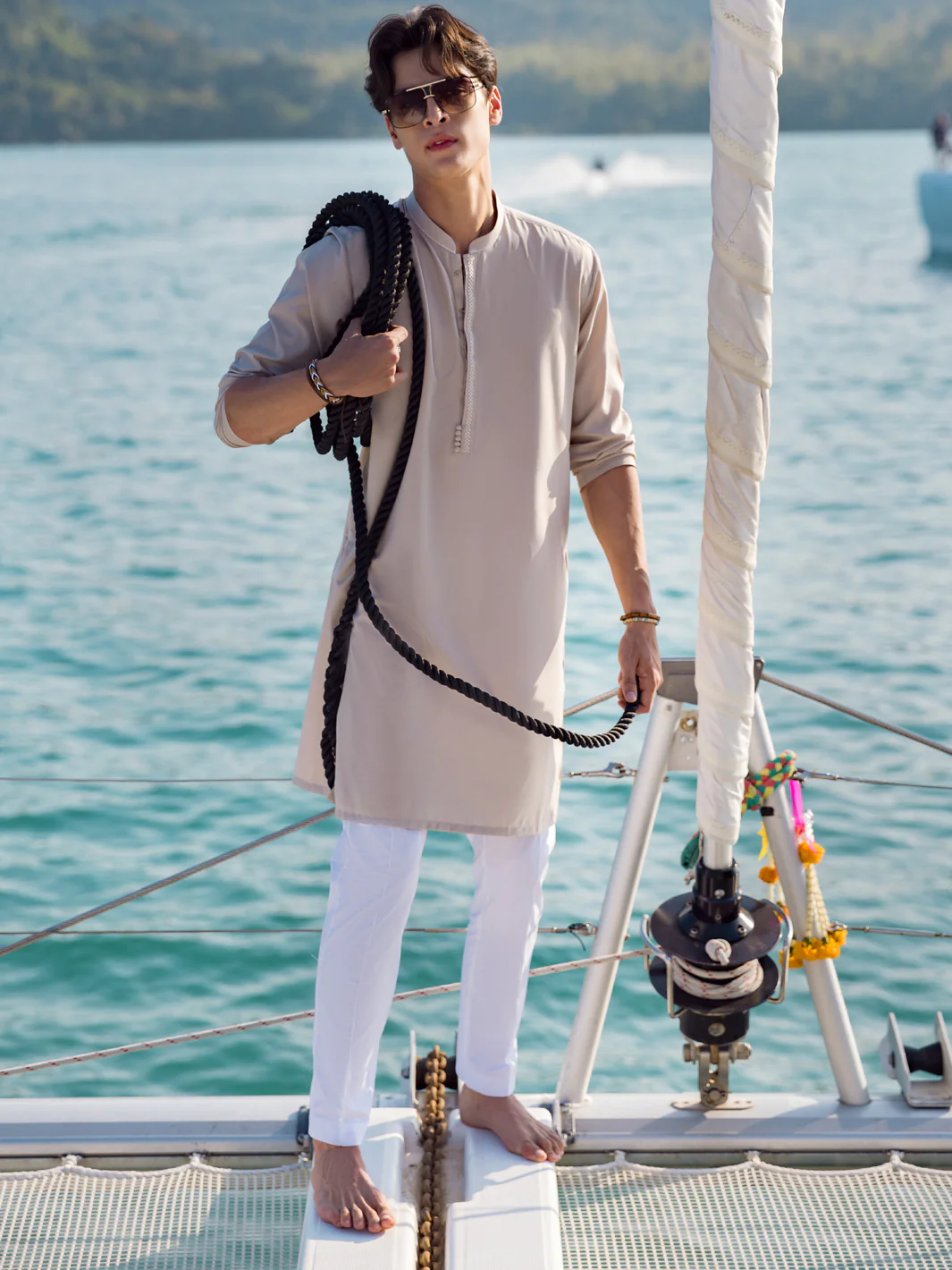 BEIGE VISCOSE KURTA | AL-K-US-1068B/AM-6004B