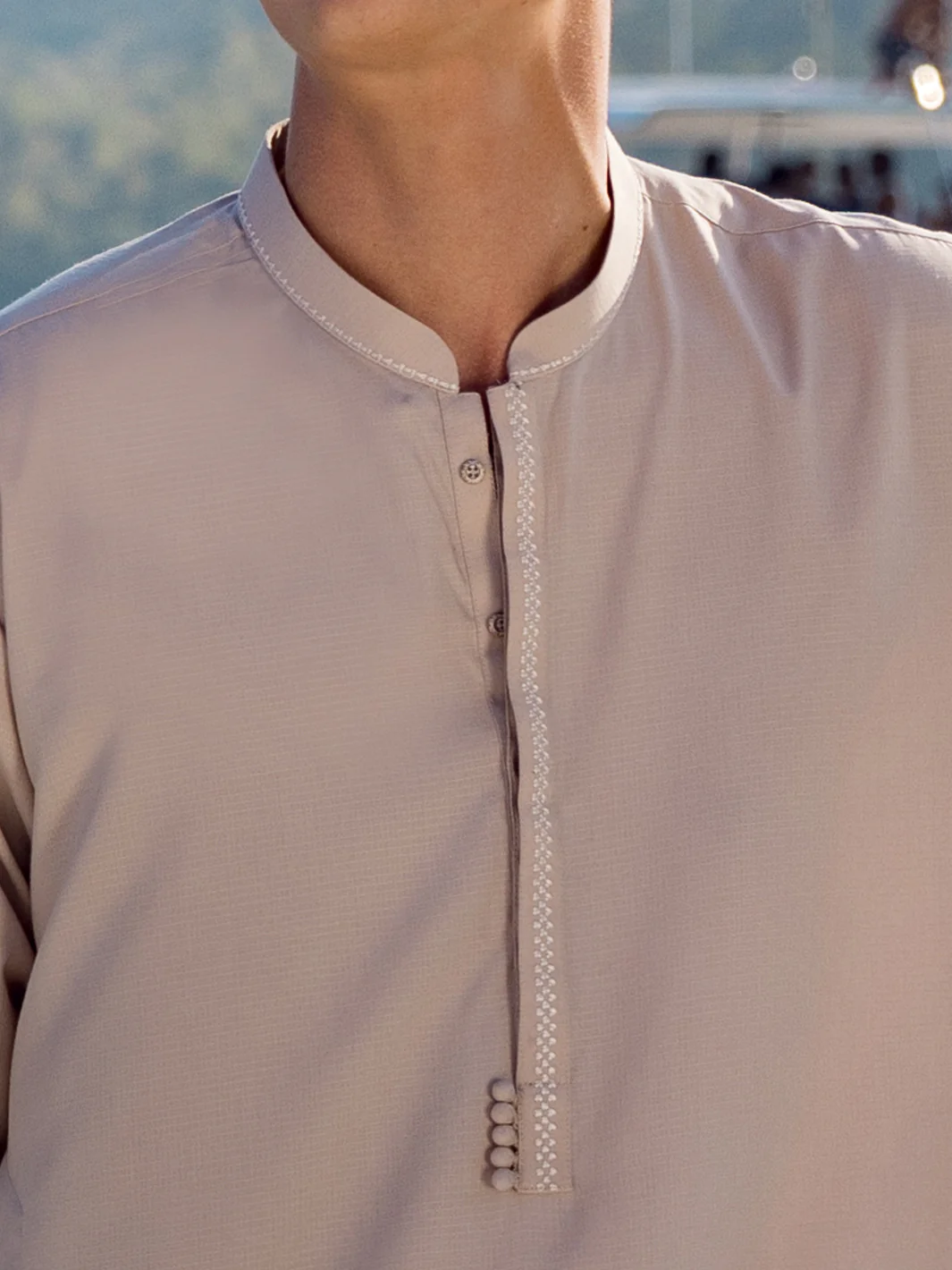 BEIGE VISCOSE KURTA | AL-K-US-1068B/AM-6004B - Image 2