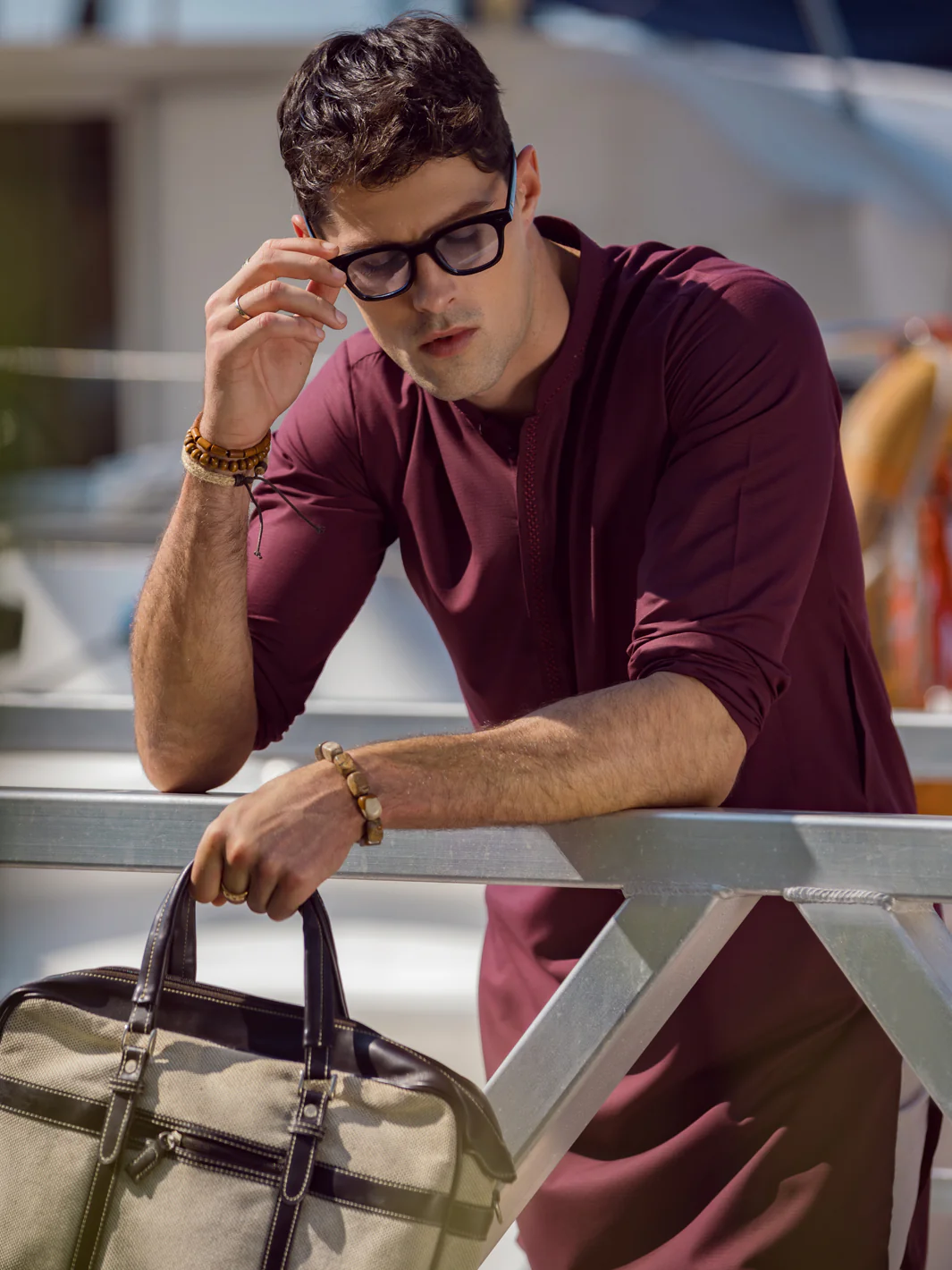 MAROON VISCOSE KURTA | AL-K-US-1068C/AM-6004C - Image 2