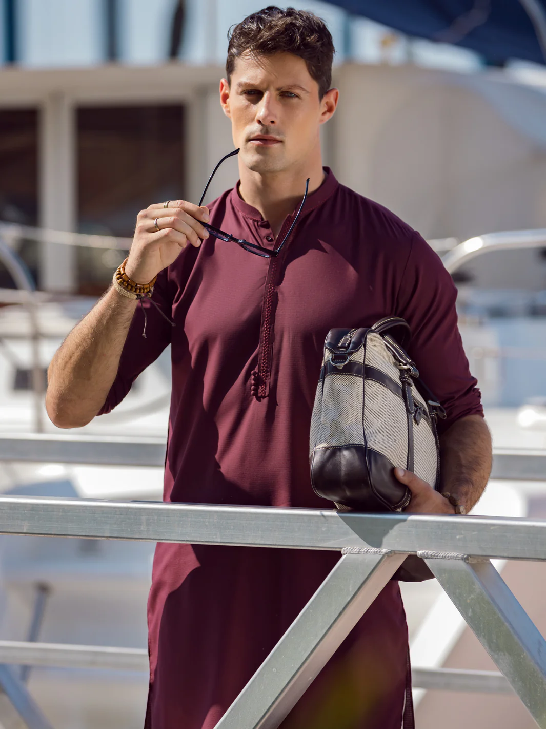 MAROON VISCOSE KURTA | AL-K-US-1068C/AM-6004C - Image 3