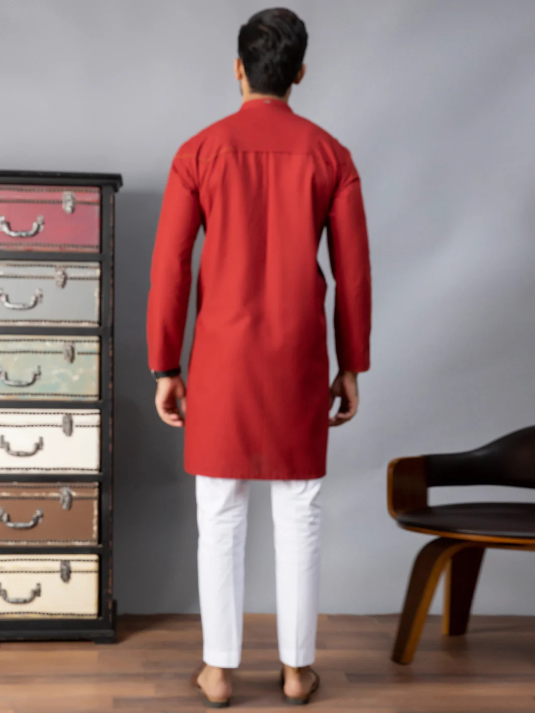 RED VISCOSE KURTA | AL-K-US-1070A/AM-6067A - Image 2