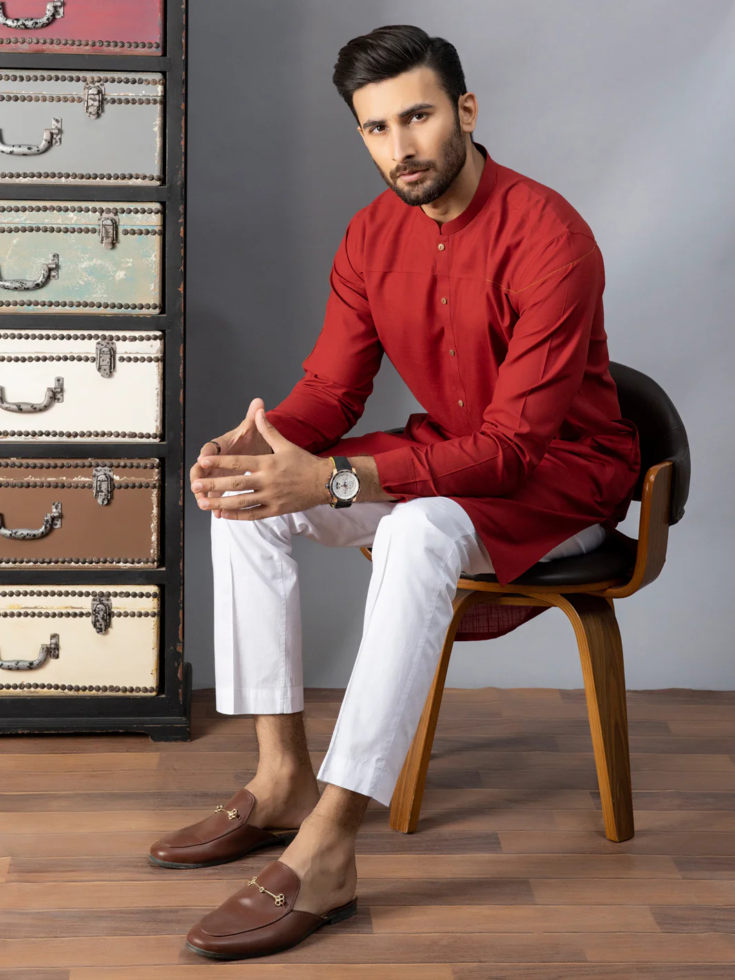 RED VISCOSE KURTA | AL-K-US-1070A/AM-6067A - Image 5