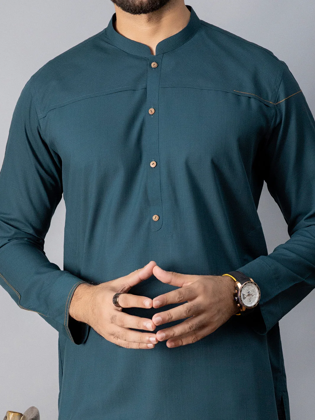 GREEN VISCOSE KURTA | AL-K-US-1070B/AM-6067B - Image 3