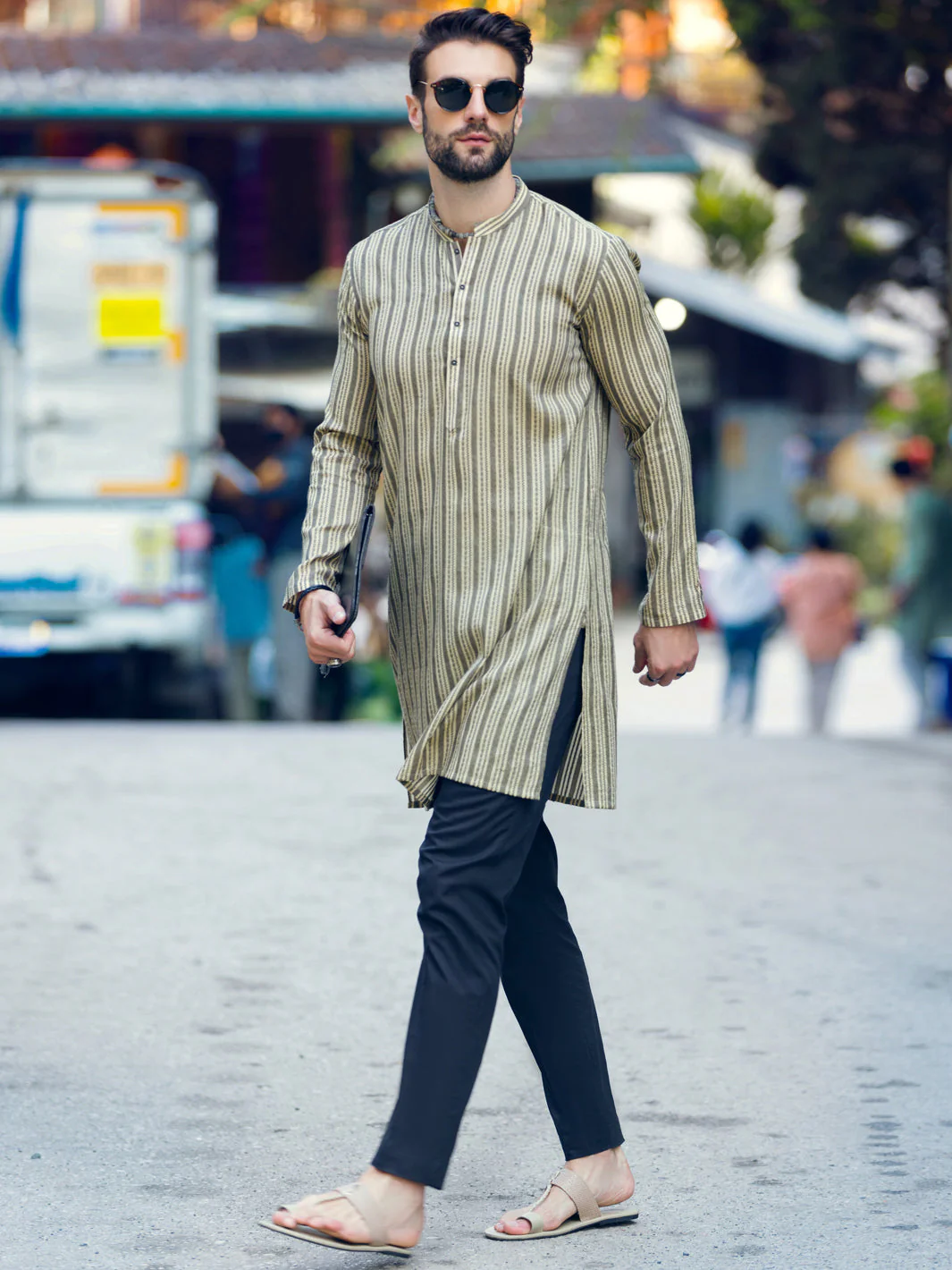 LIGHT YELLOW COTTON KURTA | AL-K-US-1074/AM-5071J - Image 5
