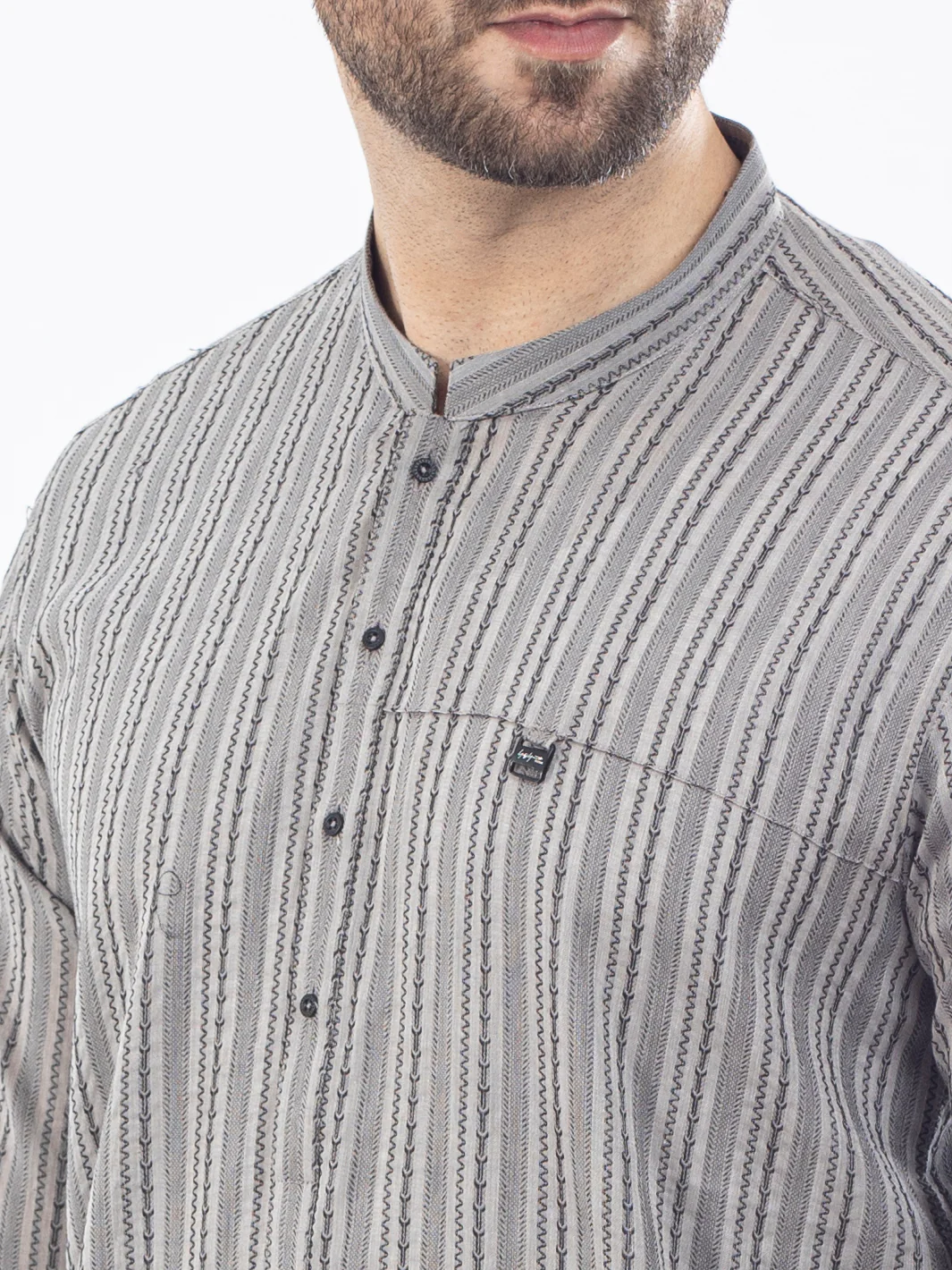 GREY COTTON KURTA | AL-K-US-1076/AM-5071L - Image 2