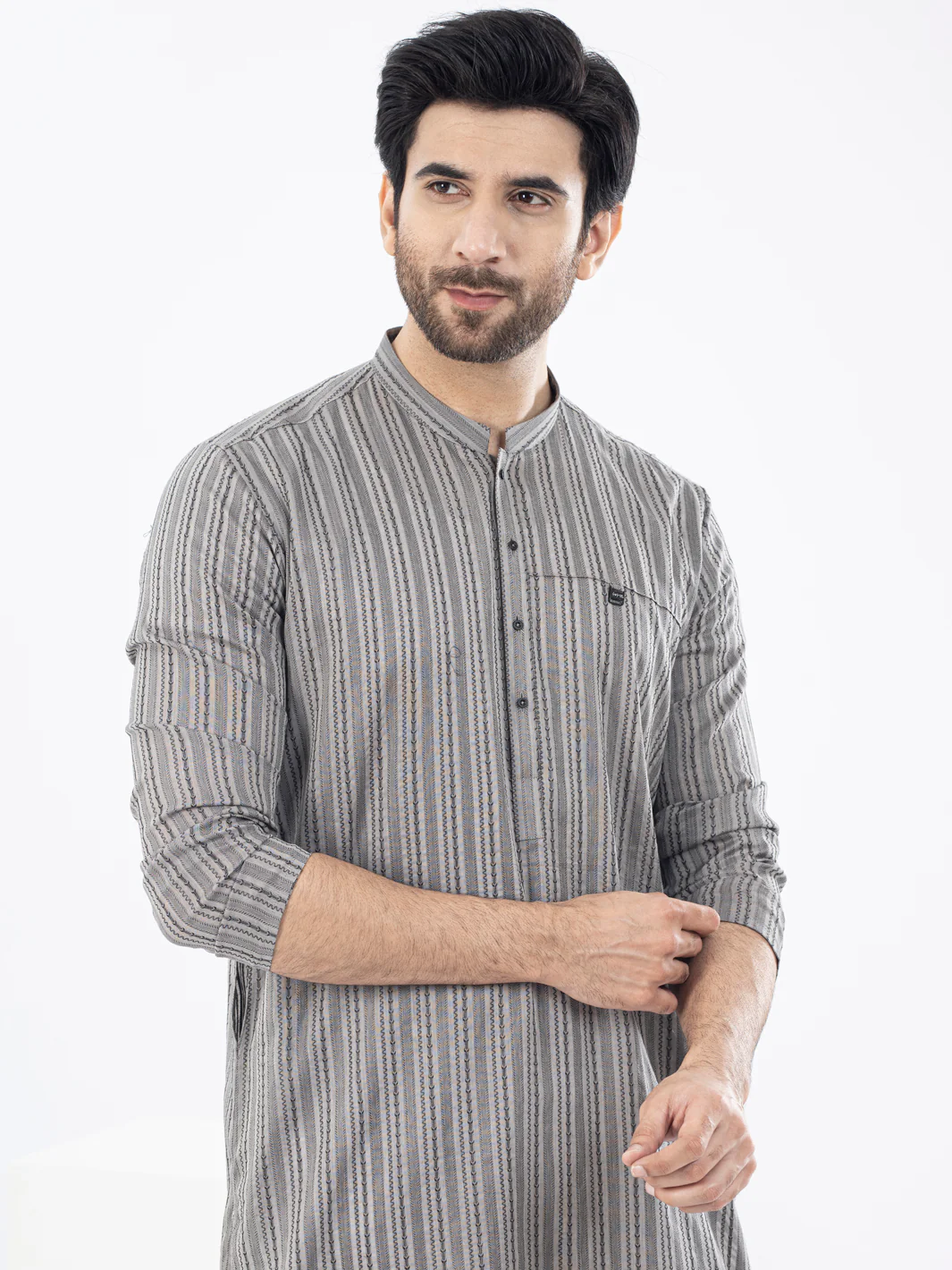 GREY COTTON KURTA | AL-K-US-1076/AM-5071L - Image 4