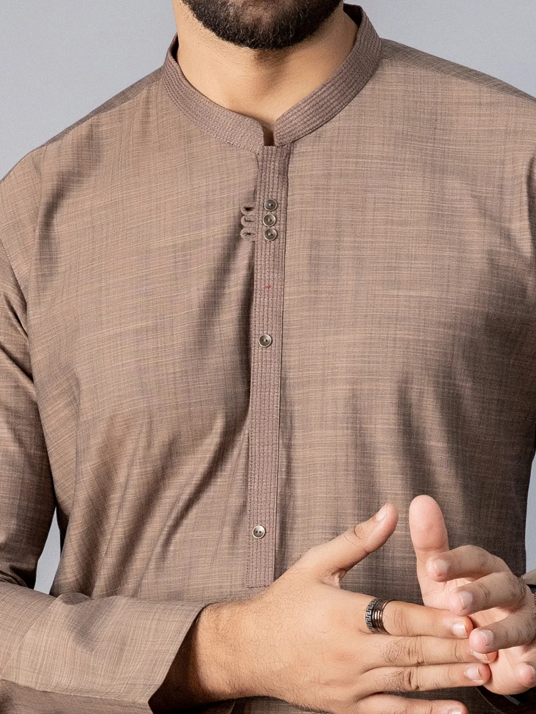 LIGHT BROWN VISCOSE KURTA | AL-K-US-1079/AM-6080C - Image 2